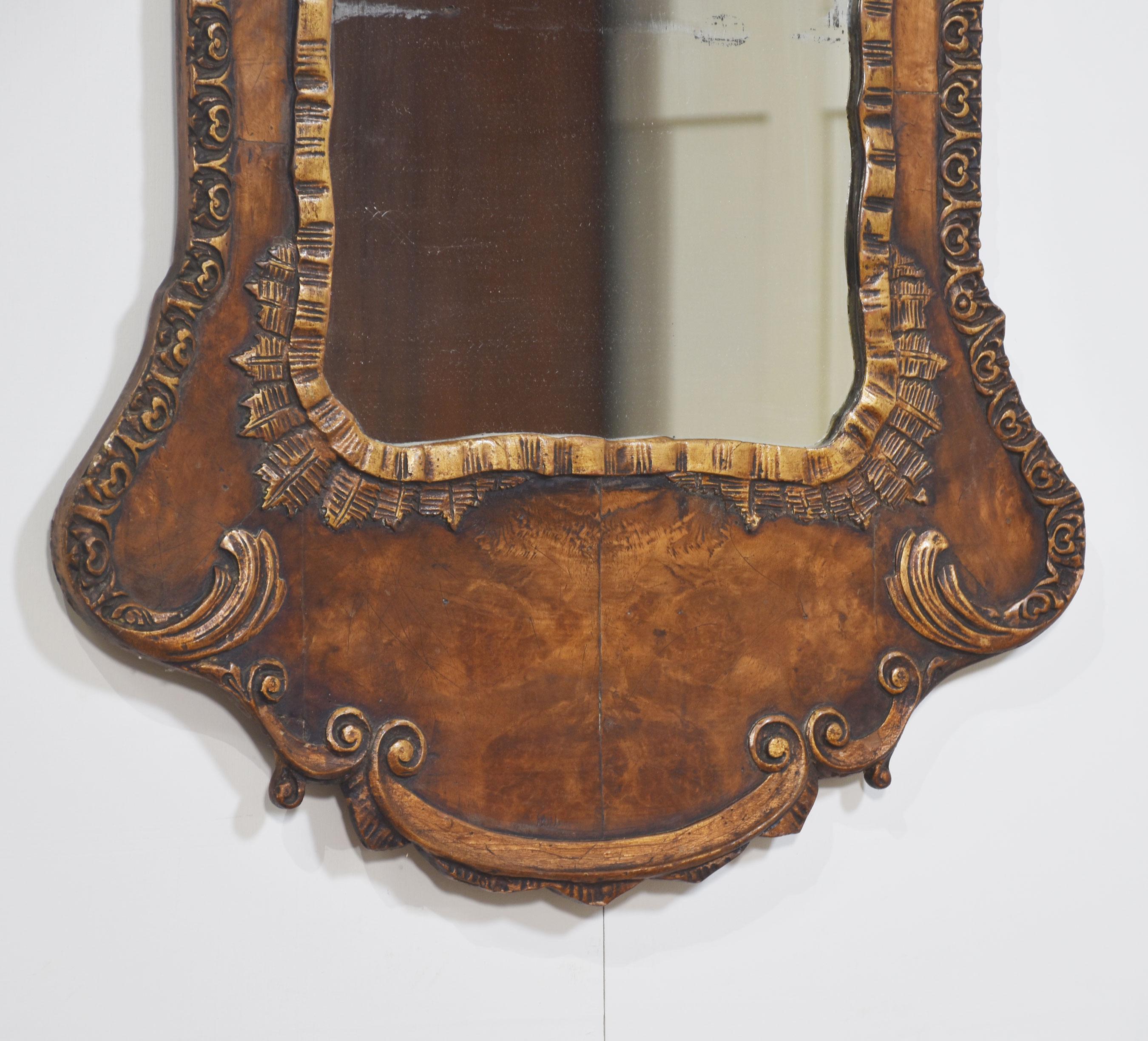 George II style walnut wall mirror For Sale 3