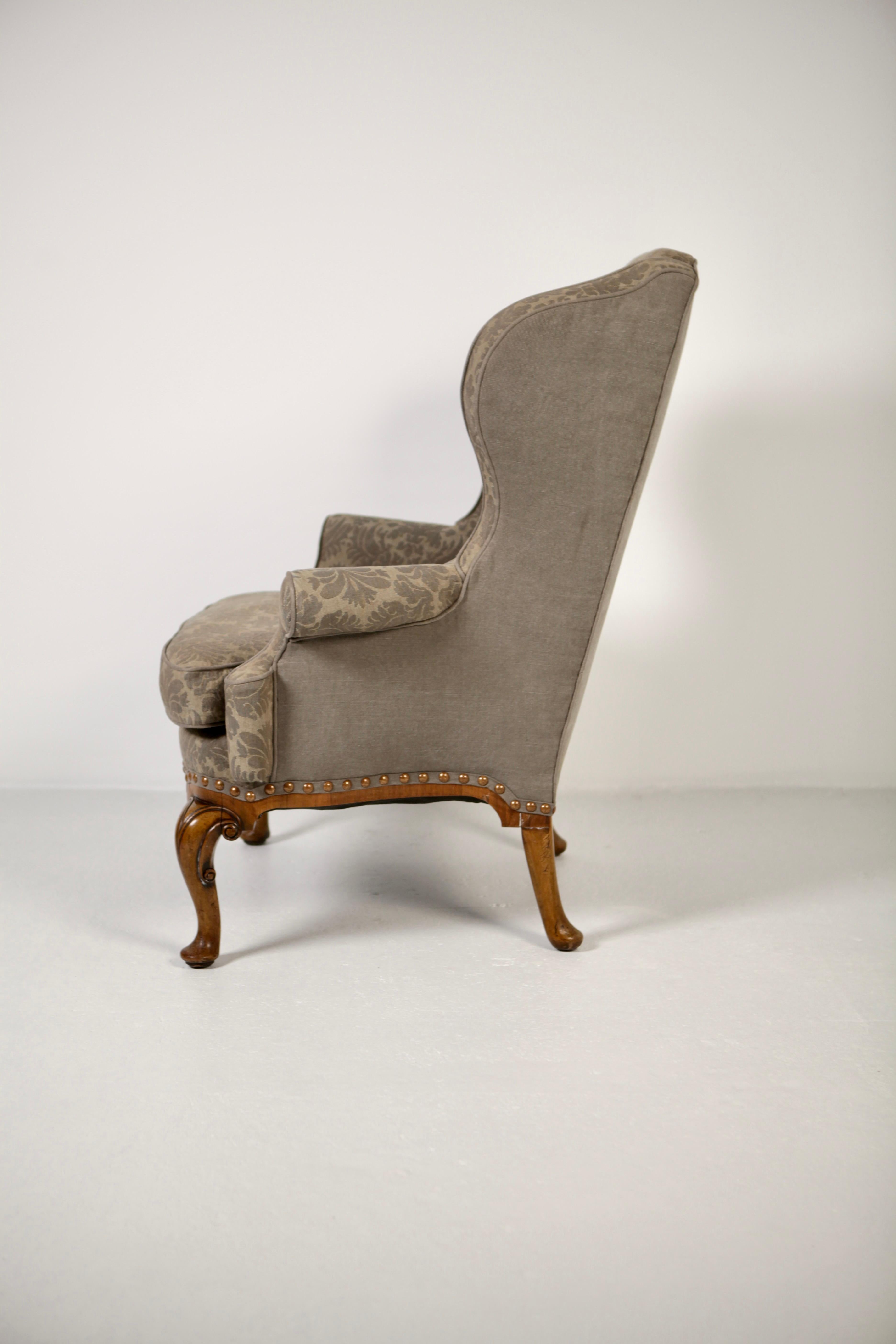 George II Style Wing Back Armchair, 19th Century 2