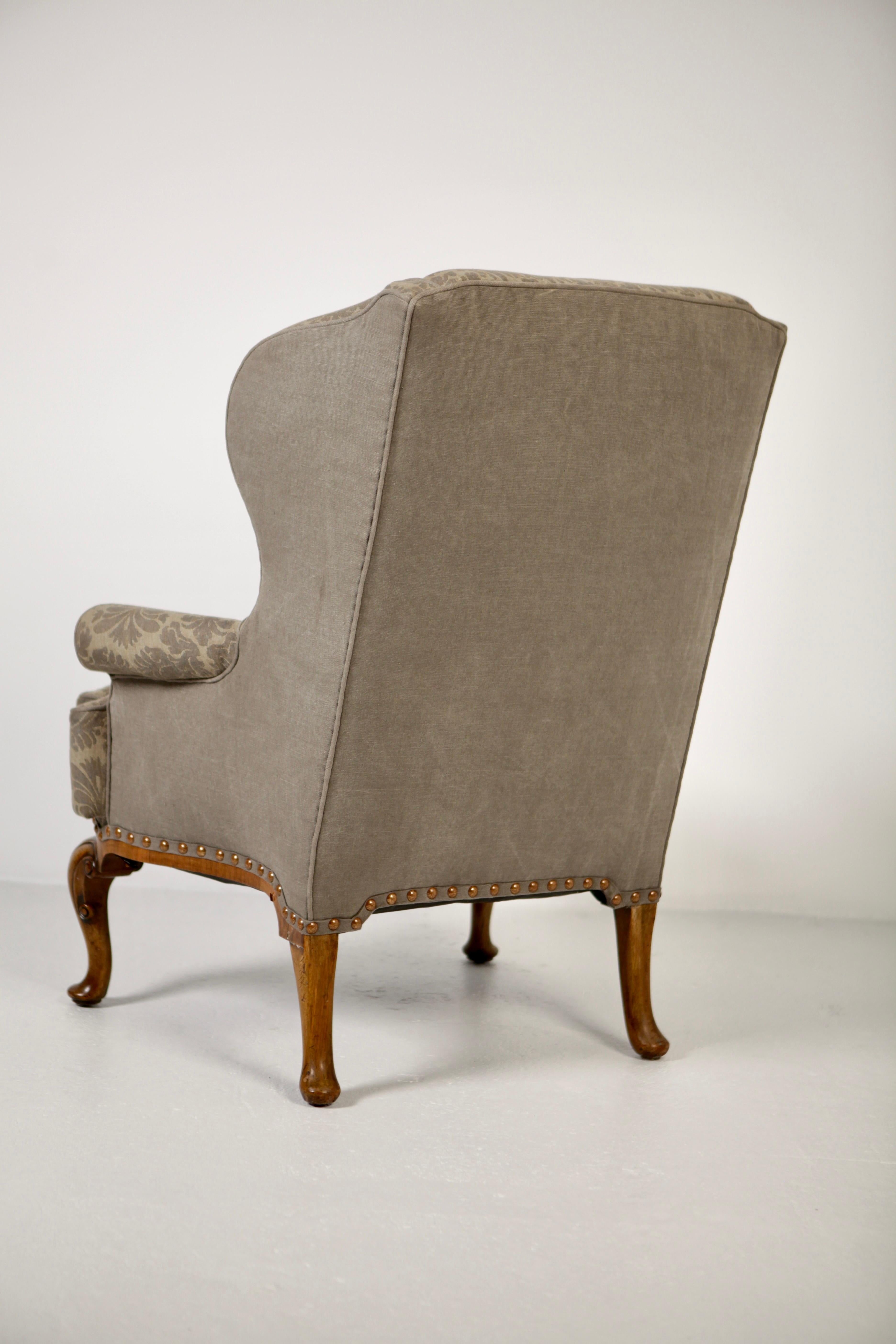 George II Style Wing Back Armchair, 19th Century 3
