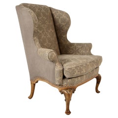 George II Style Wing Back Armchair, 19th Century