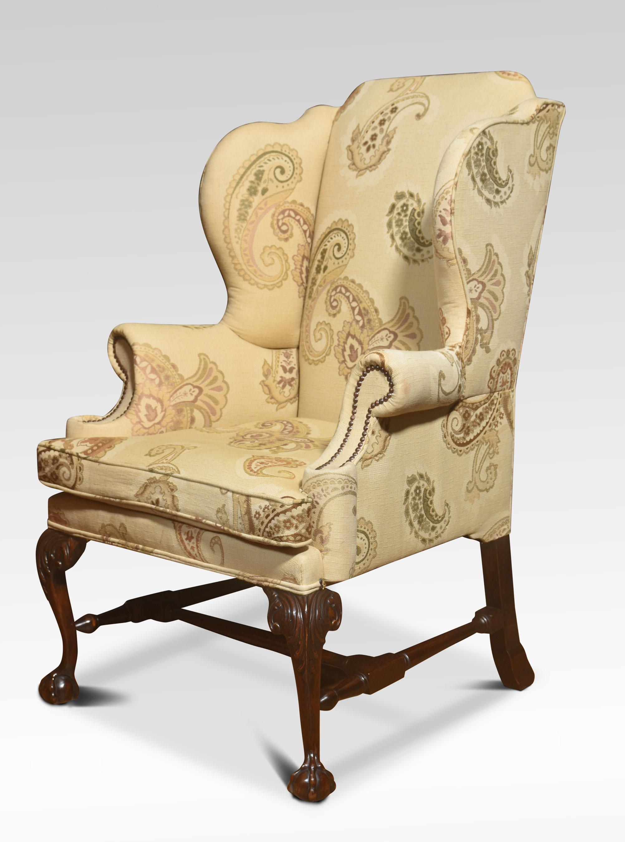 George II style wing back armchair For Sale 2