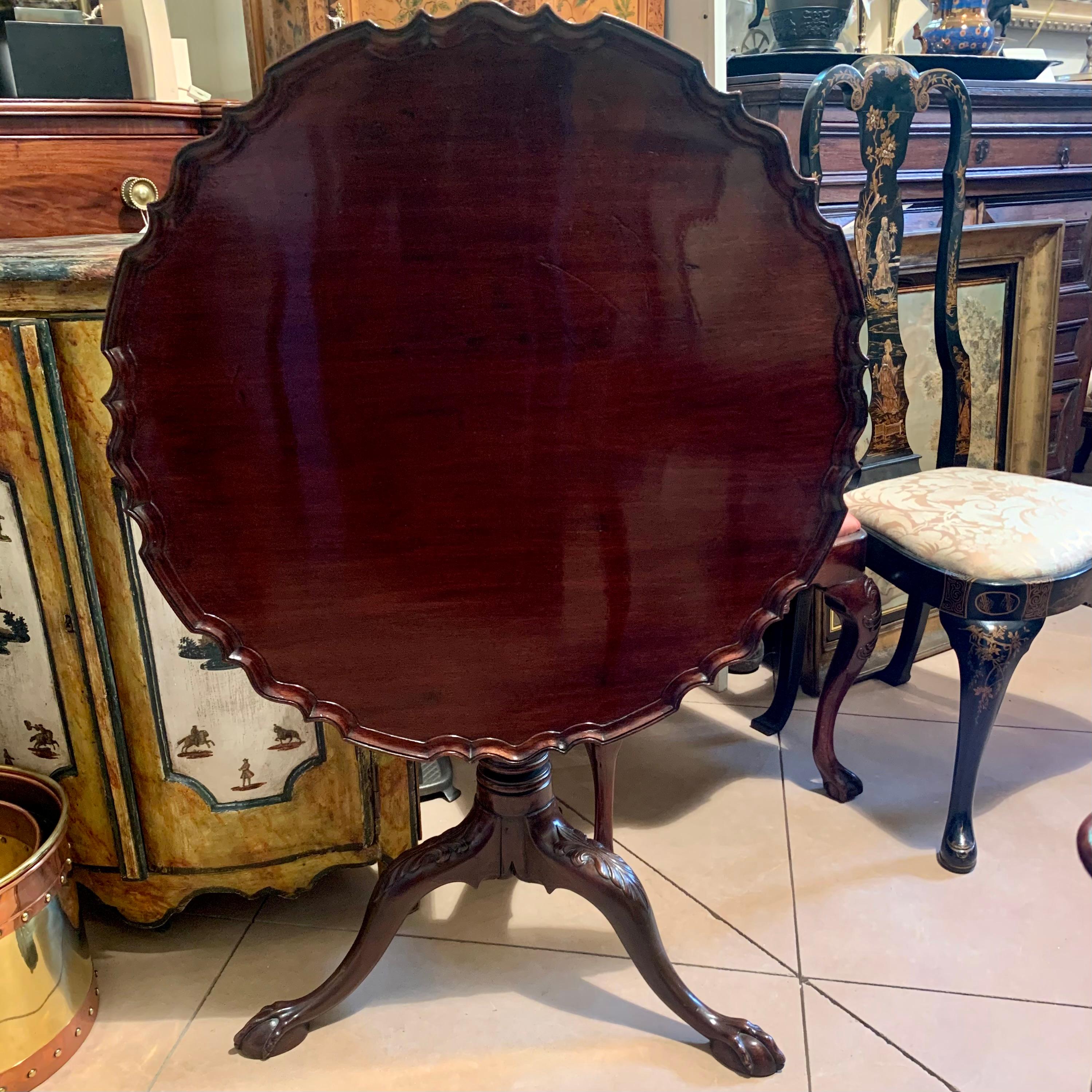 English George II Tilt Top Tea Table, With Pie Crust Top For Sale