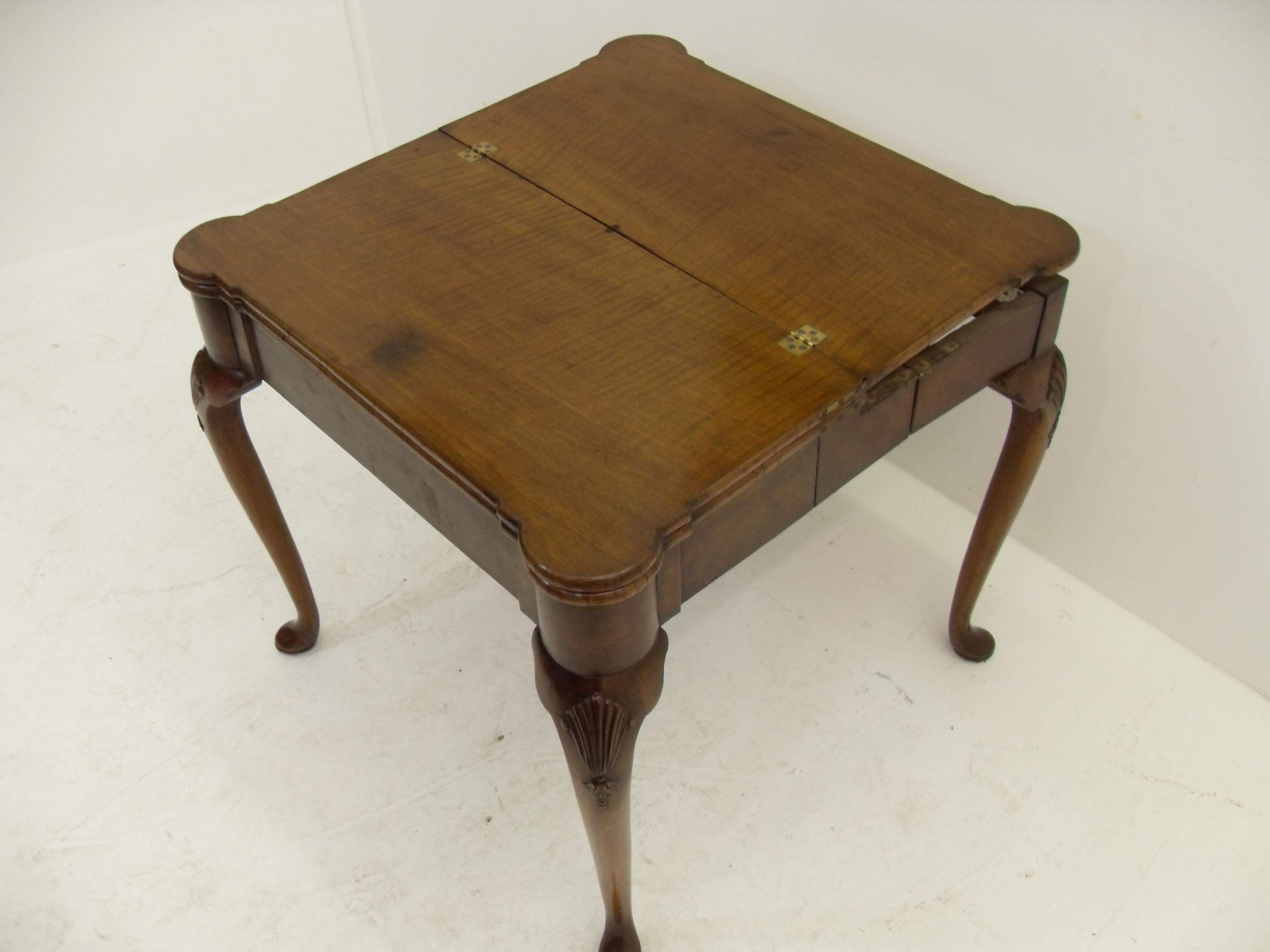 George II Triple Top Carved Walnut Ball and Claw Card Table For Sale 9