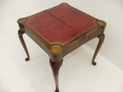 George II Triple Top Carved Walnut Ball and Claw Card Table