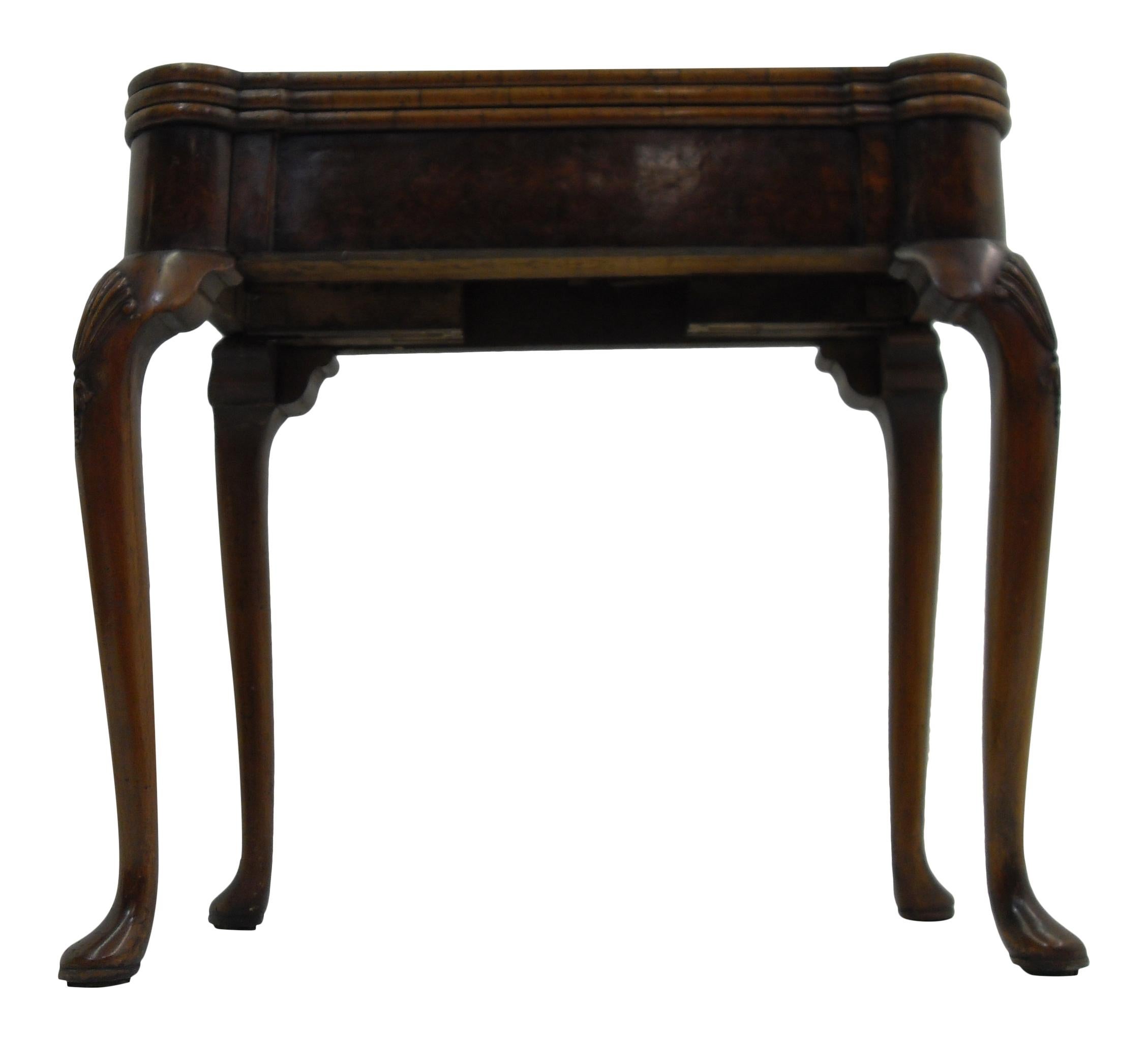 Wood George II Triple Top Carved Walnut Ball and Claw Card Table For Sale