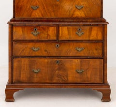 George II Walnut and Featherbanded Chest on Chest