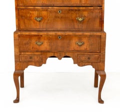George II Walnut and Featherbanded Chest on Stand