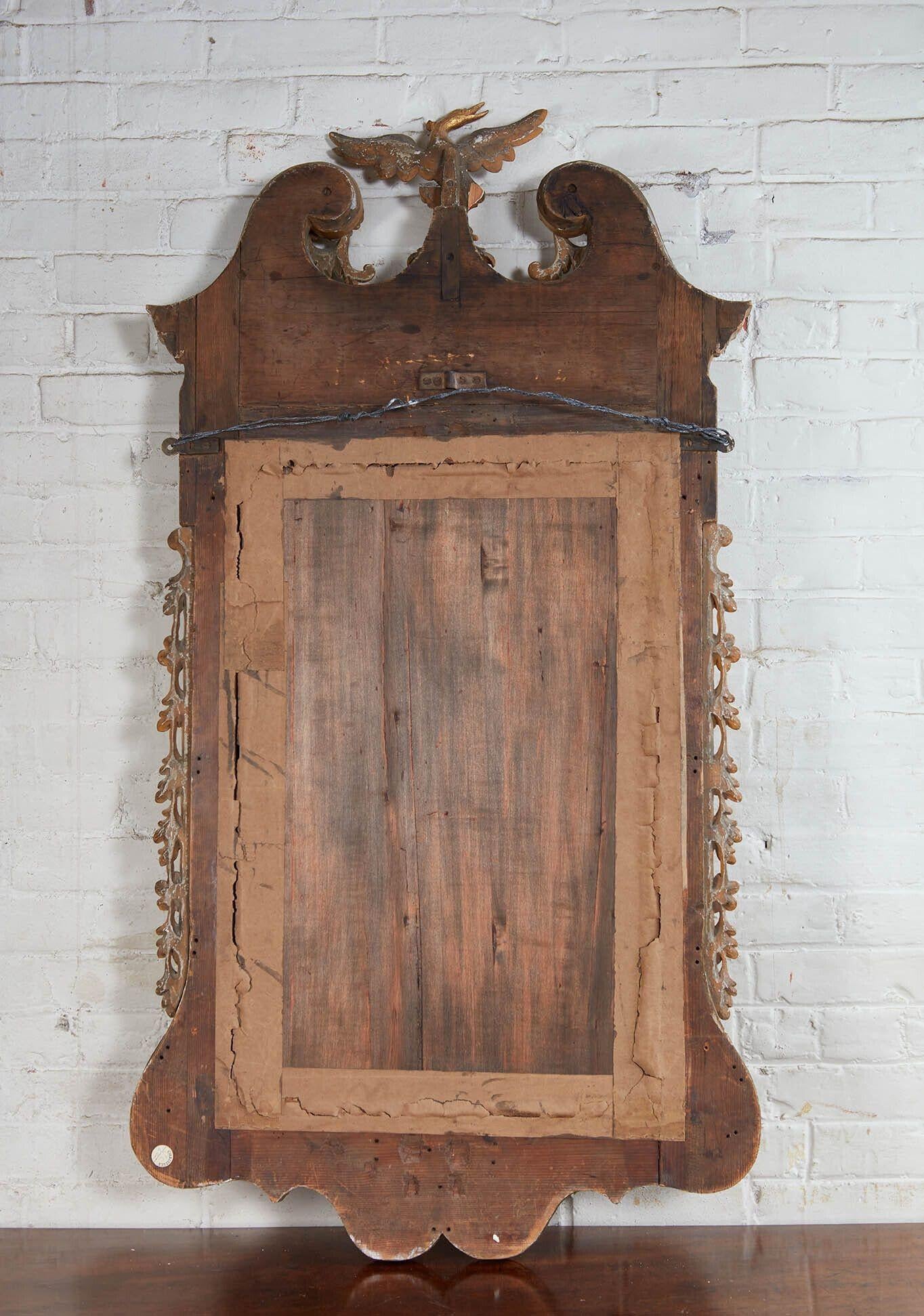English George II Walnut and Parcel Gilt Mirror For Sale