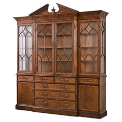 George II Walnut Breakfront Bookcase