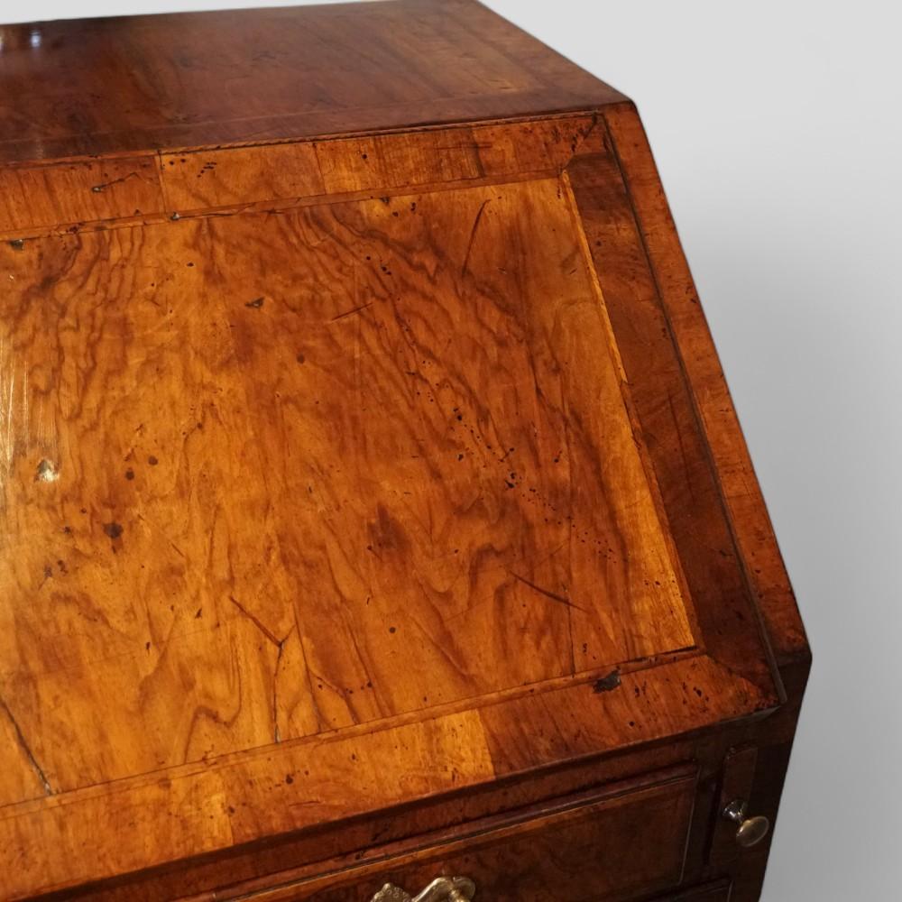 English George II walnut bureau For Sale
