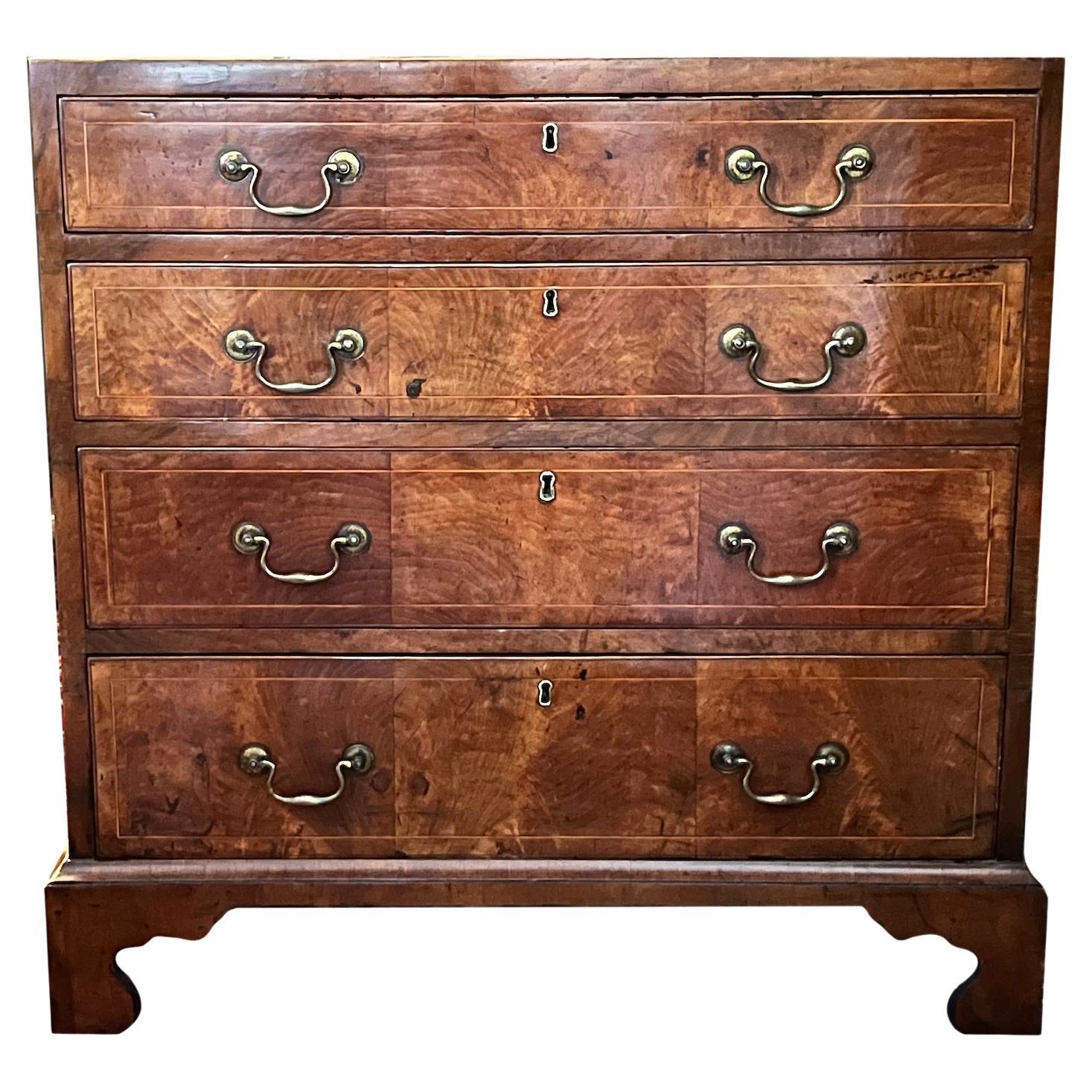 George II Walnut Caddy Top Chest