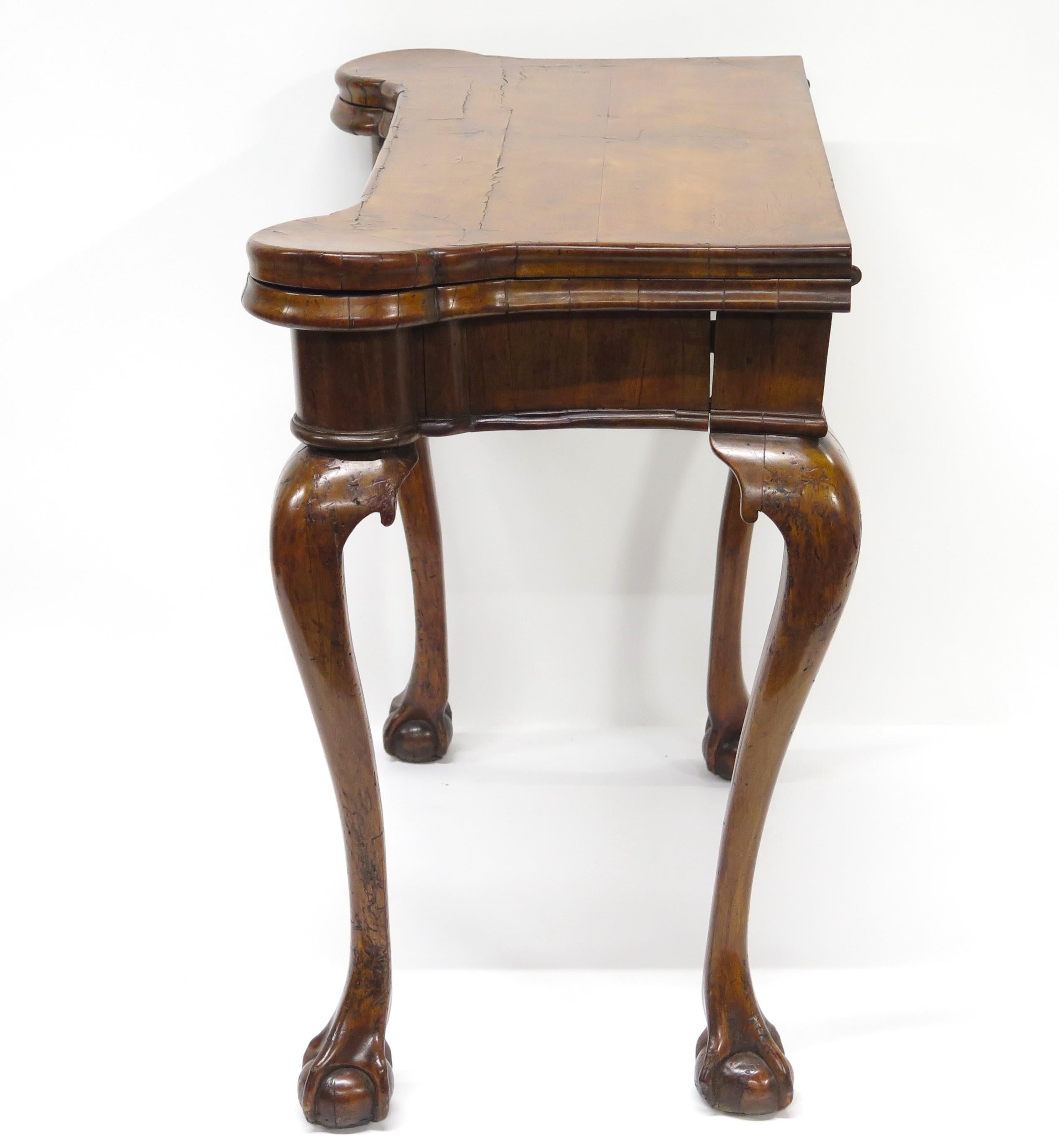 Hand-Carved George II Walnut Carved Games / Card Table     For Sale