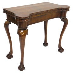 George II Walnut Carved Games / Card Table    