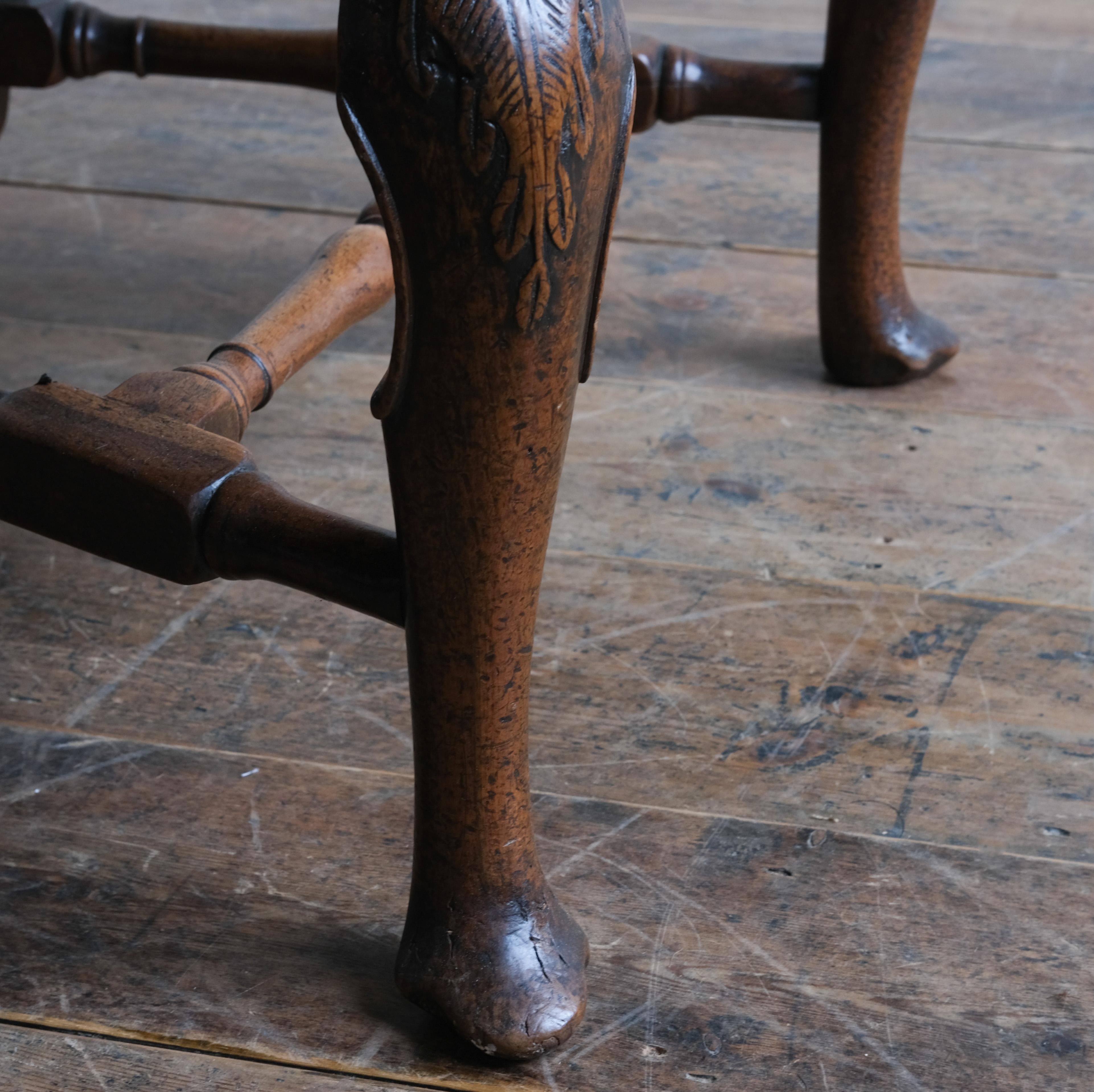 George II Walnut Chair with Needlework Seat Pad 4