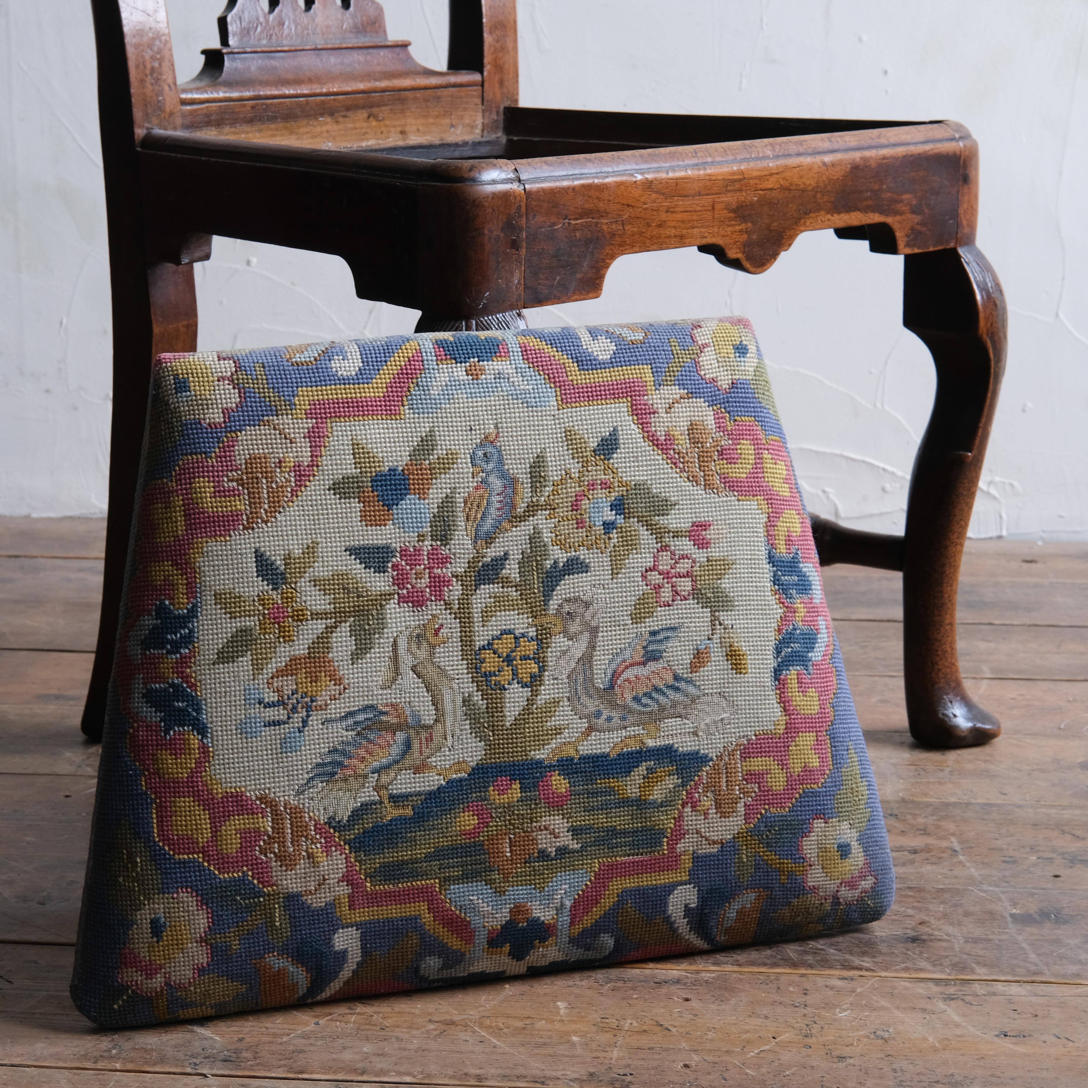 George II Walnut Chair with Needlework Seat Pad 5