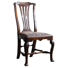 George II Walnut Chair with Needlework Seat Pad