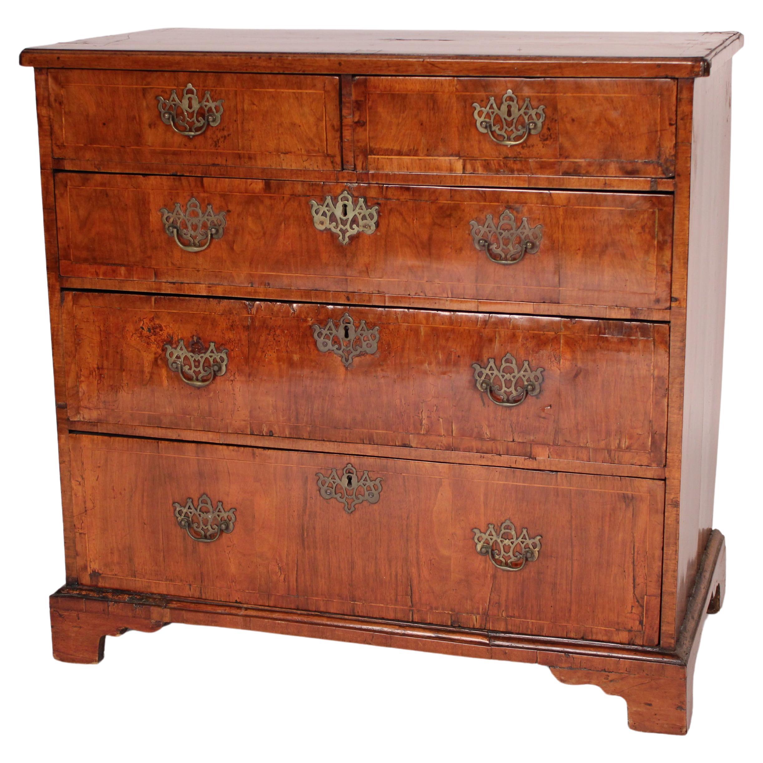 George II Walnut Chest of Drawers For Sale