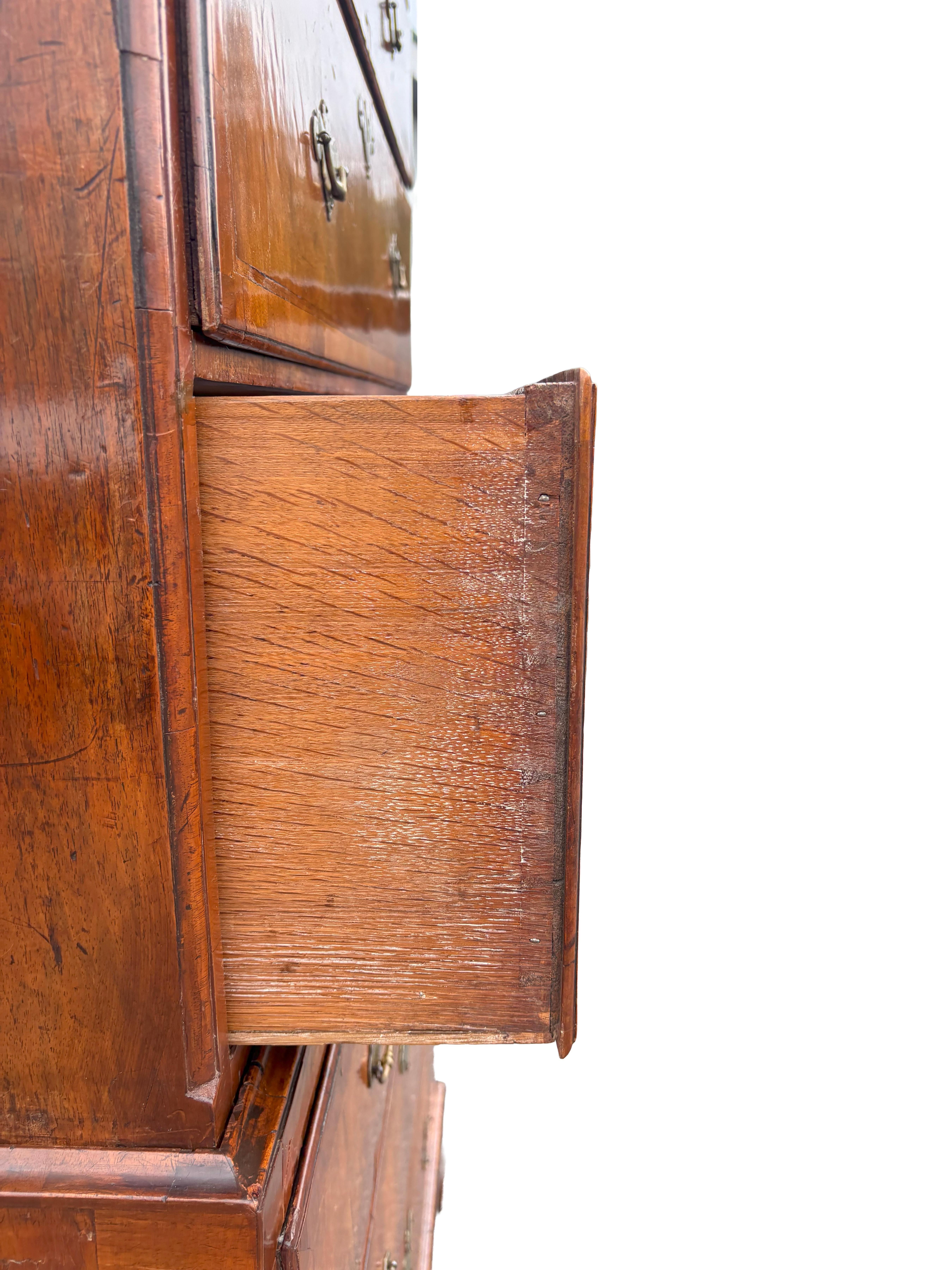 George II Walnut Chest On Chest For Sale 2