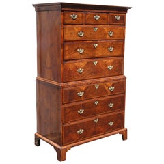 George II Walnut Chest on Chest