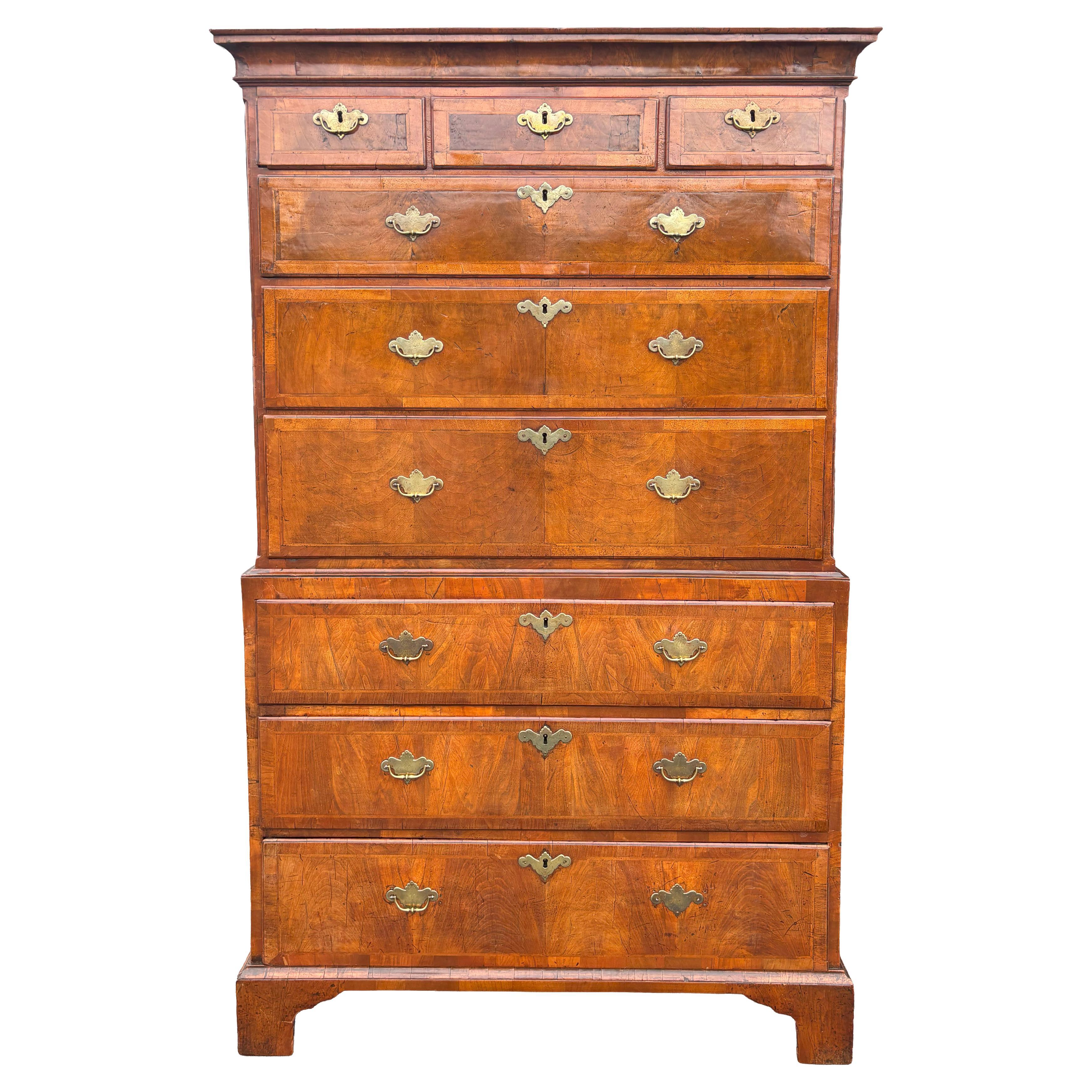George II Walnut Chest On Chest For Sale