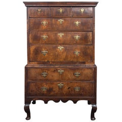 George II Walnut Chest on Stand