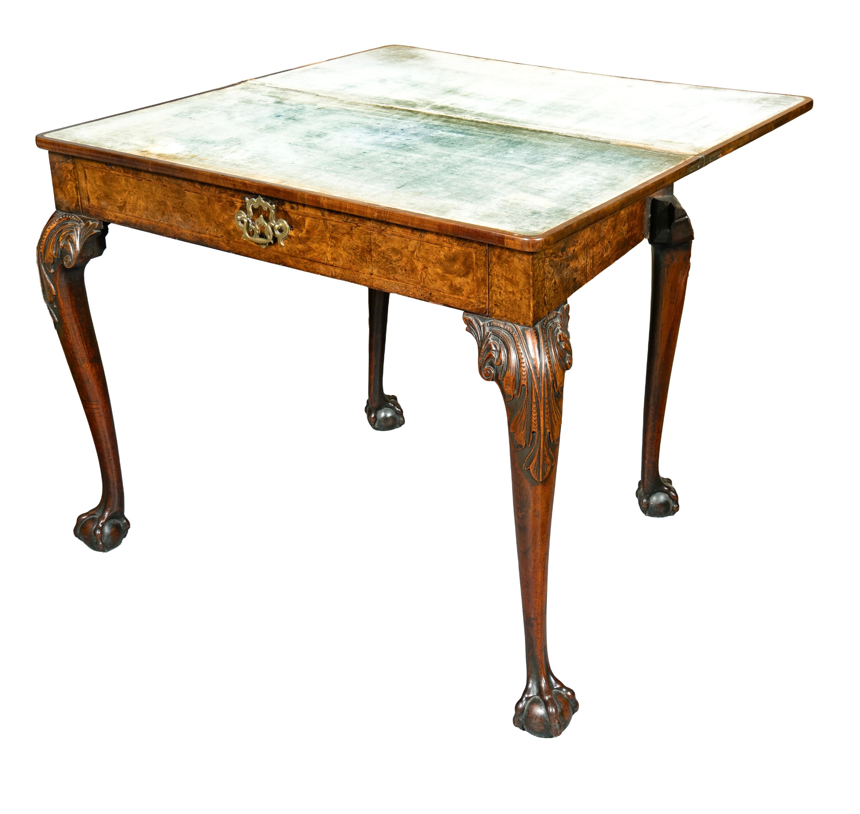 George II Walnut Concertina Action Games Table For Sale 4