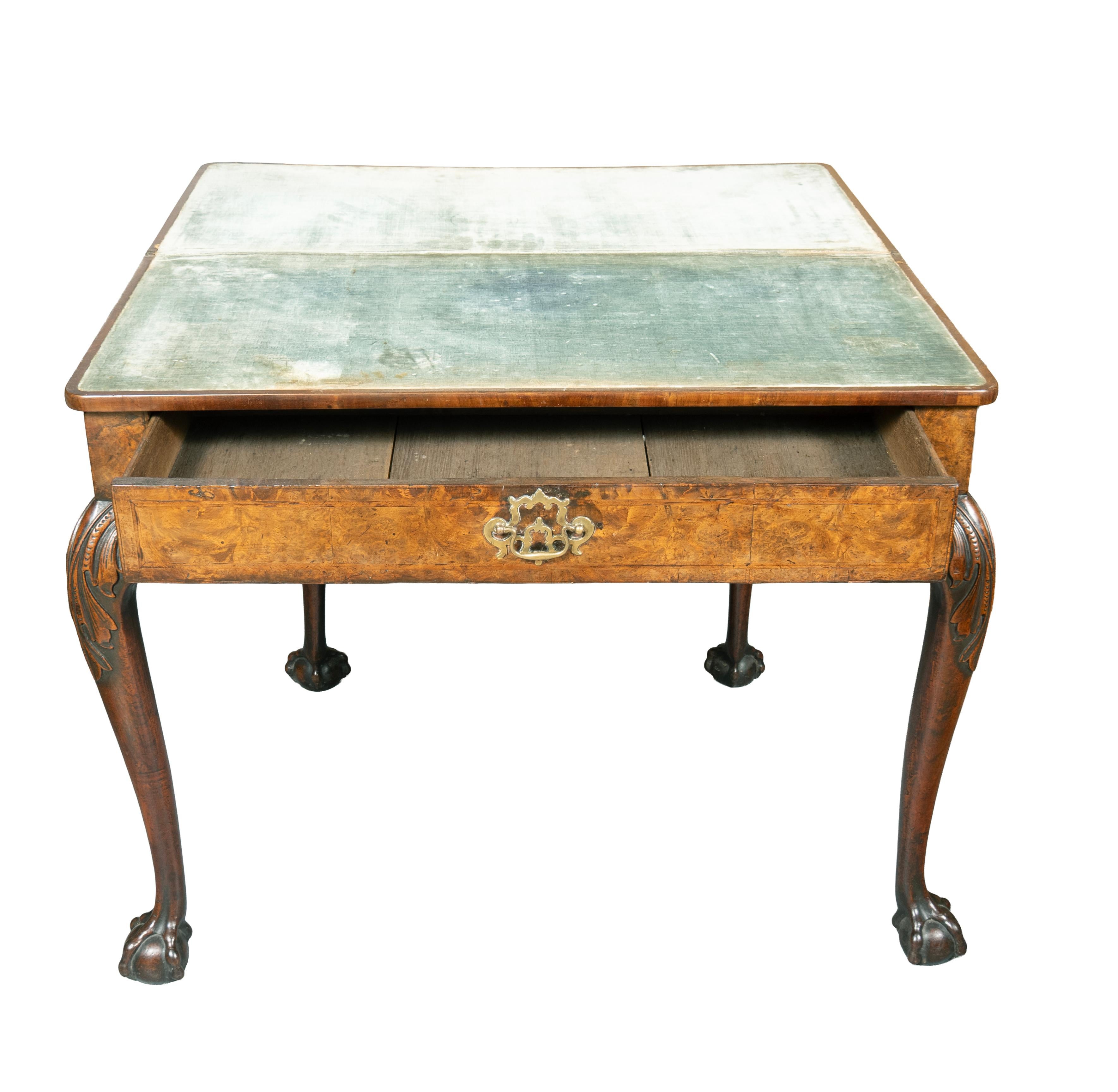 George II Walnut Concertina Action Games Table For Sale 5