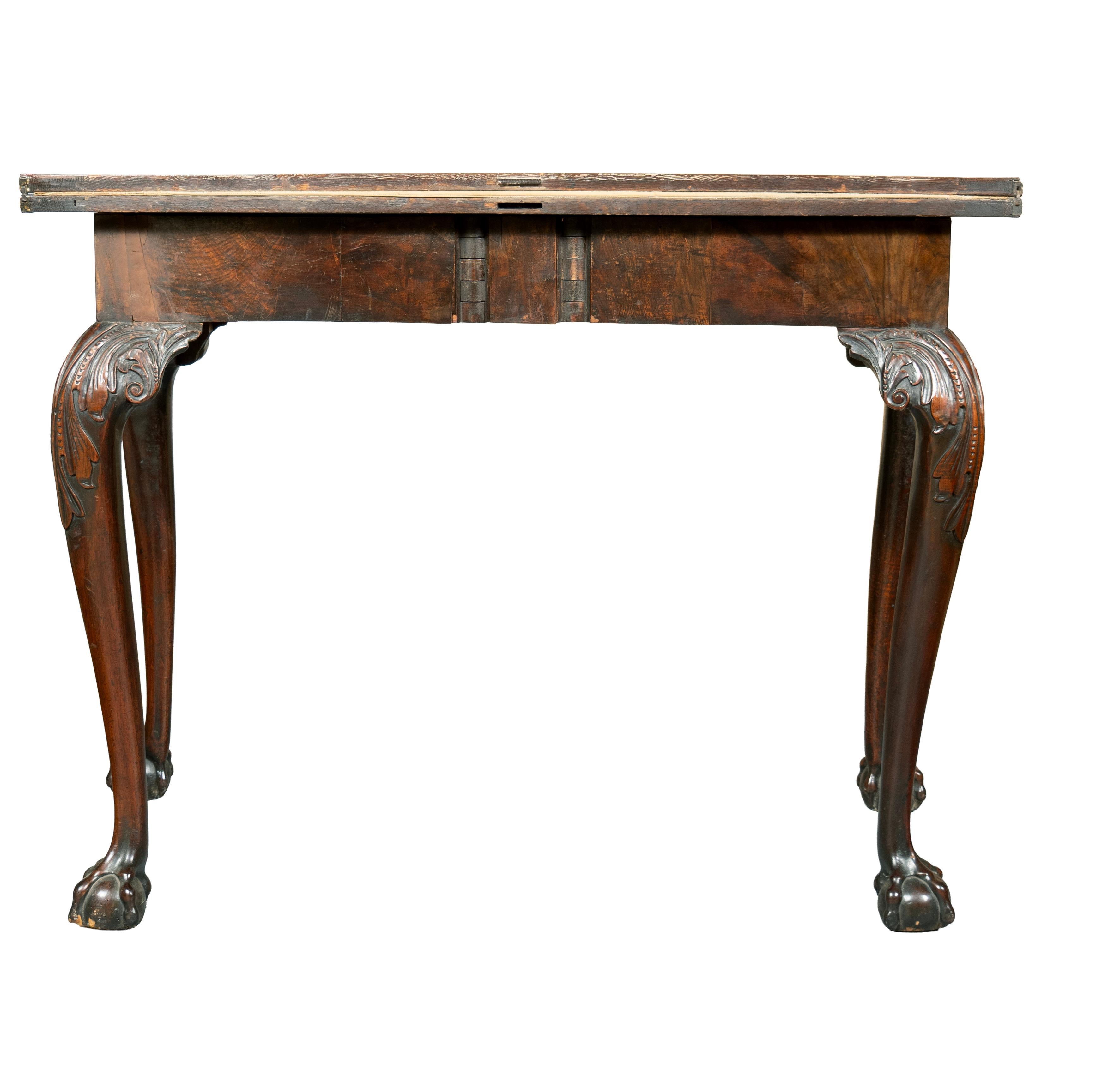 Mid-18th Century George II Walnut Concertina Action Games Table For Sale