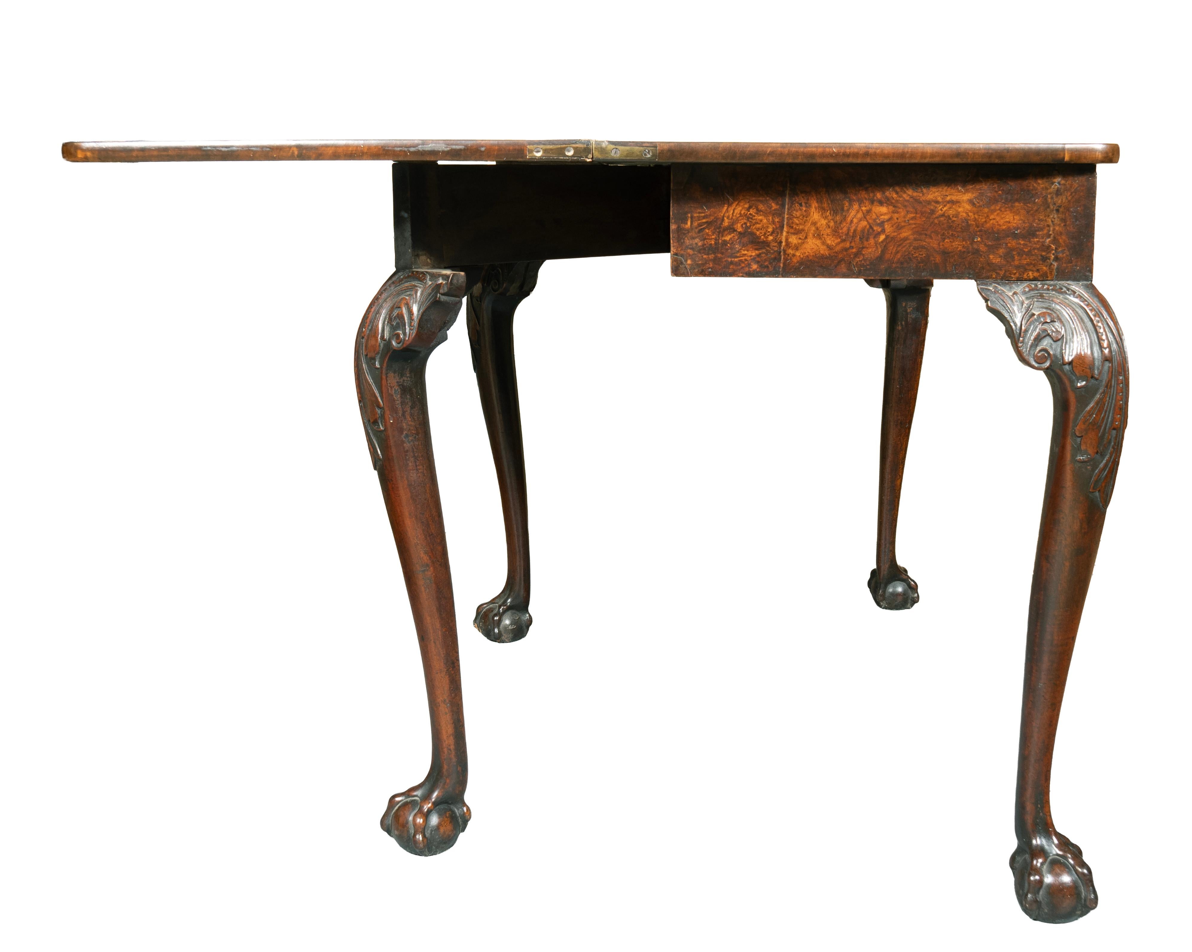 George II Walnut Concertina Action Games Table For Sale 2