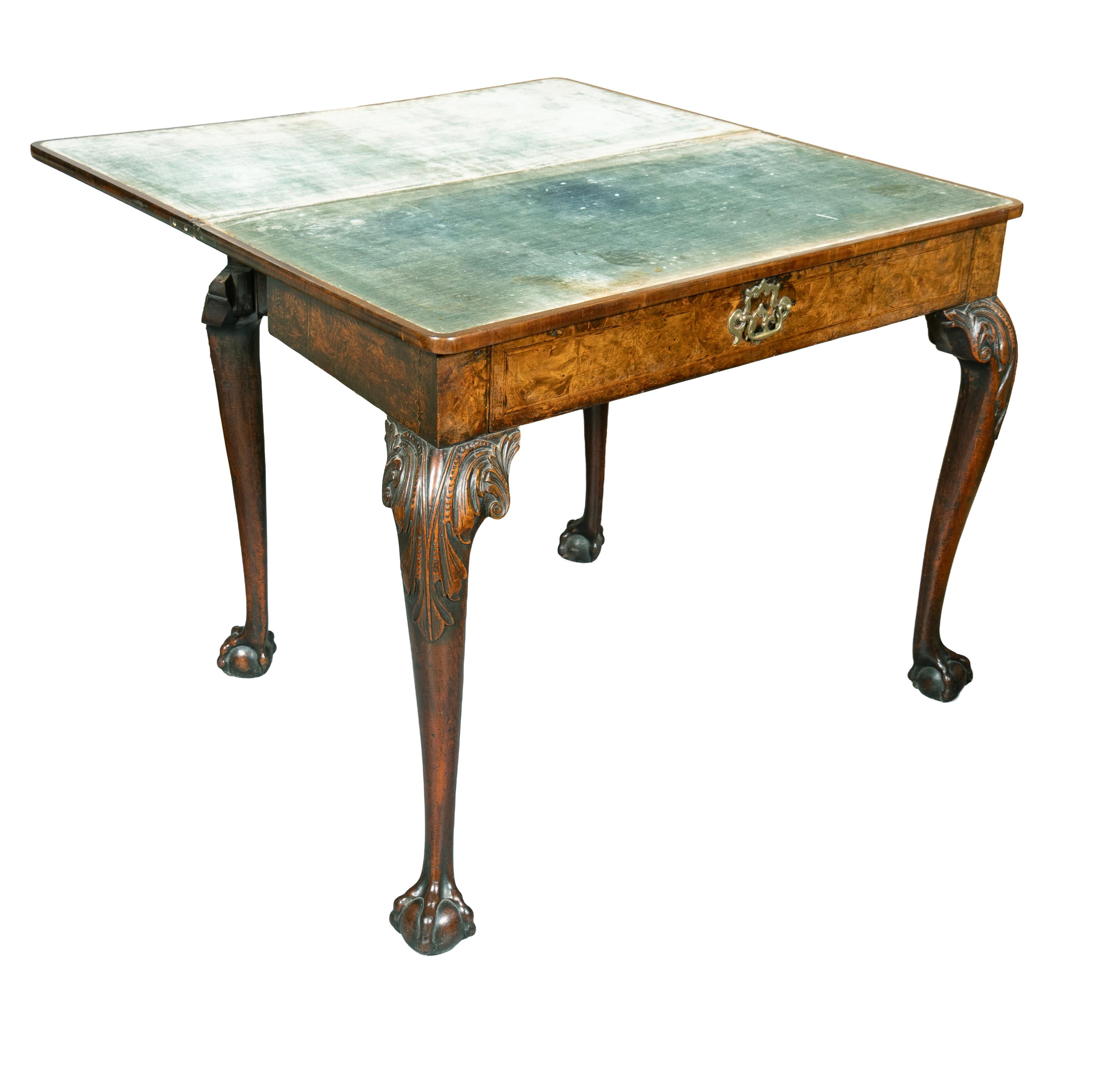 George II Walnut Concertina Action Games Table For Sale 3