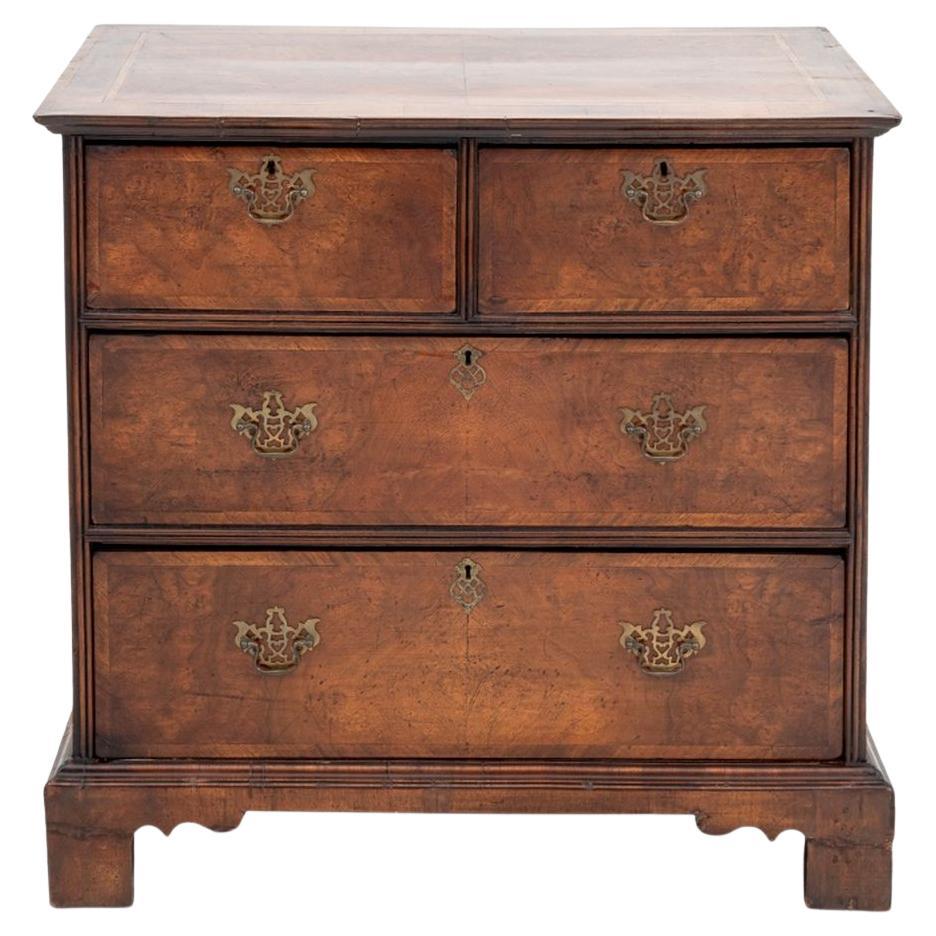 George II Walnut & Feather-Banded Chest of Drawers