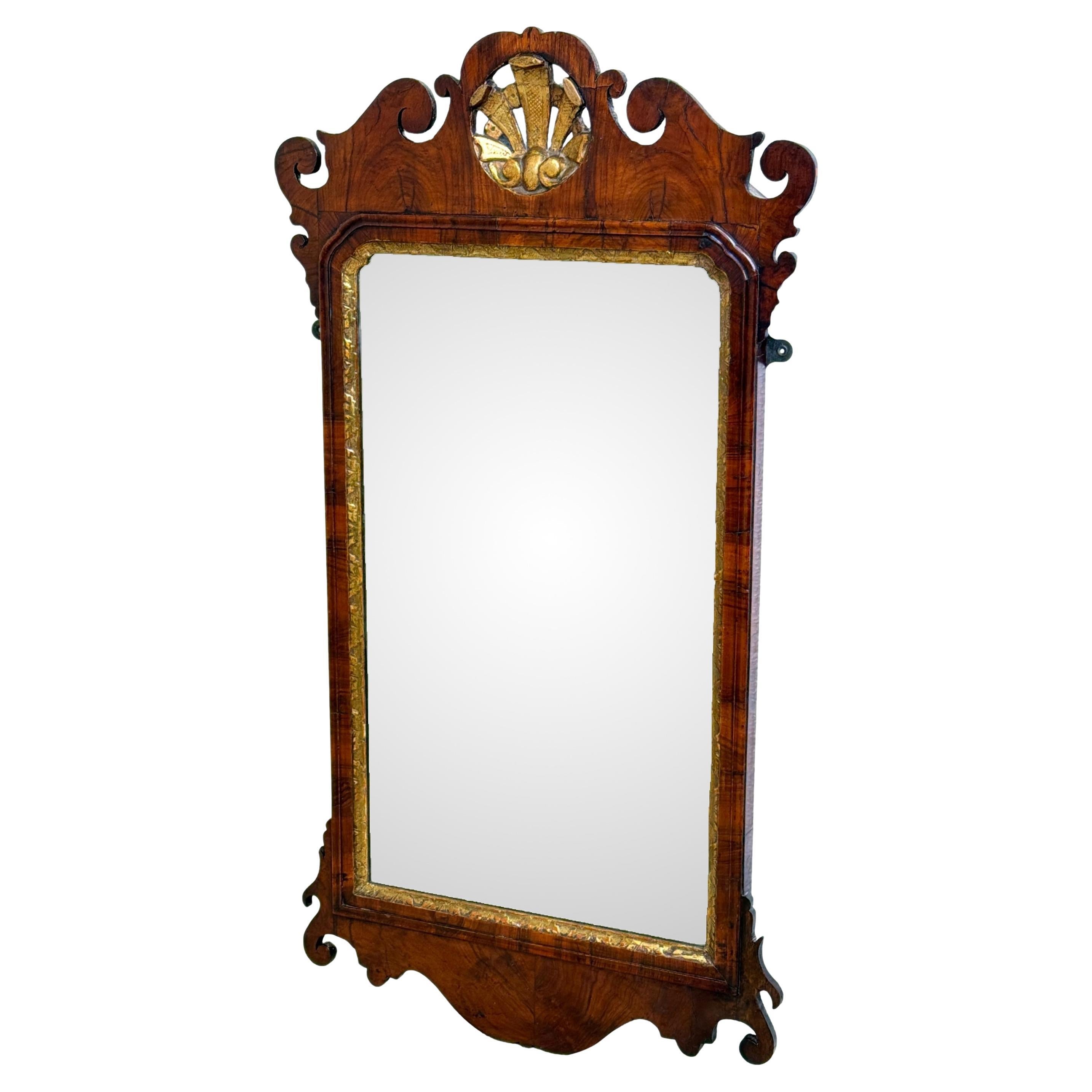 George II Walnut & Gilt Wall Mirror