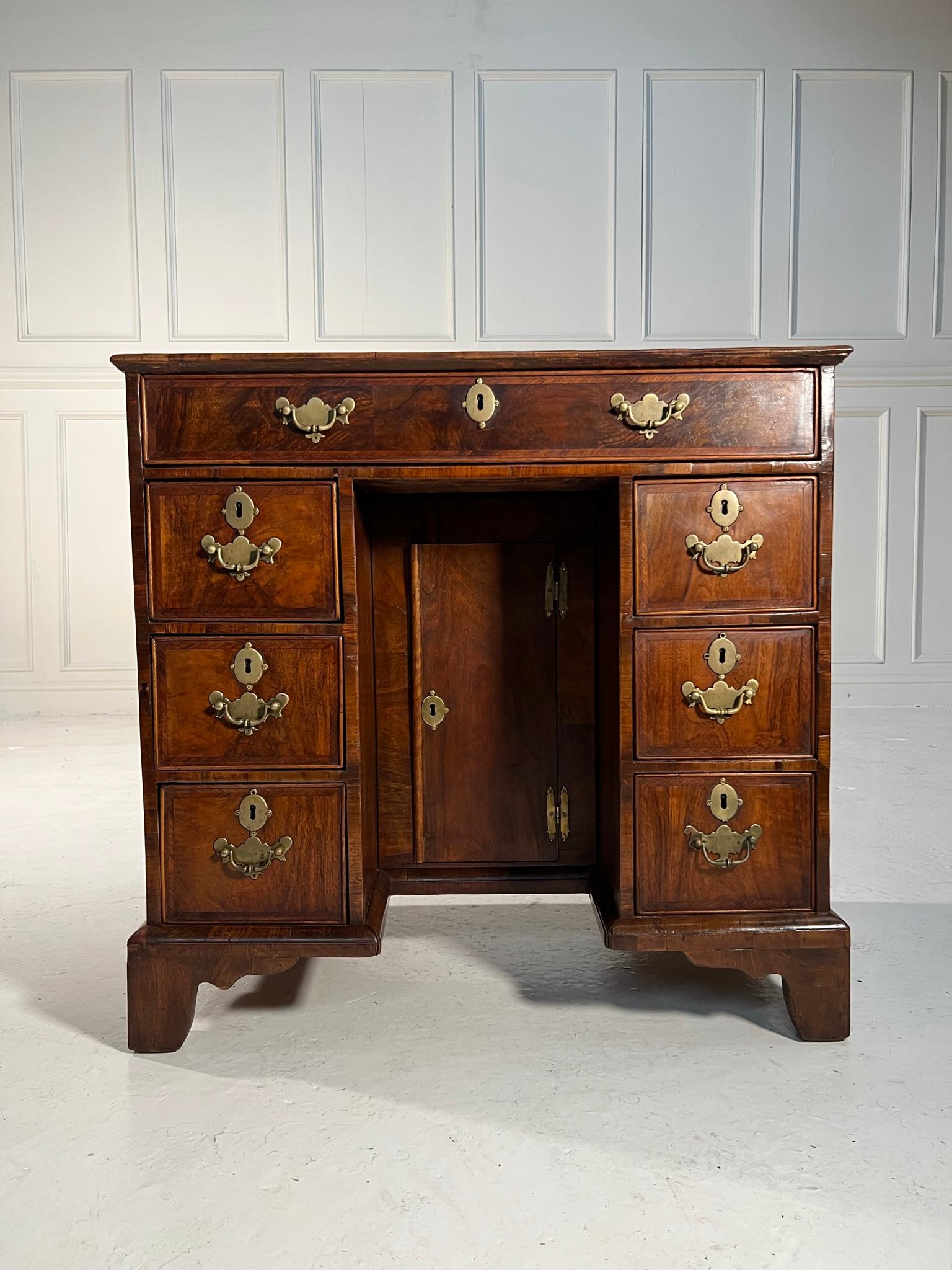 II Walnut Knee Hole Desk For Sale at 1stDibs