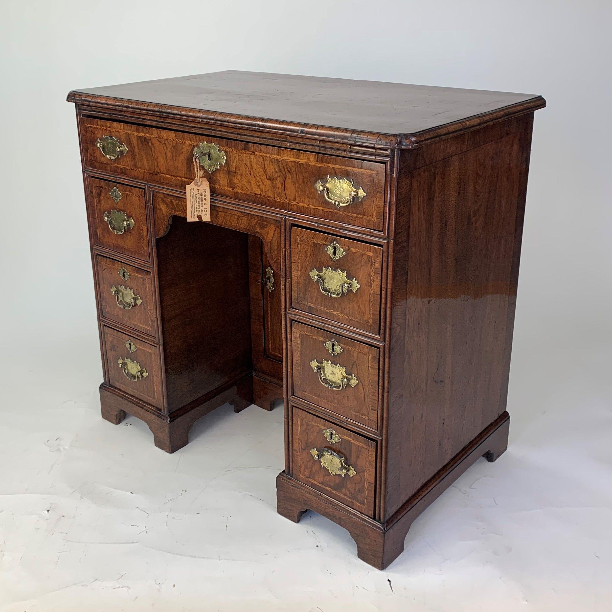 18th Century George II Walnut Kneehole Desk For Sale
