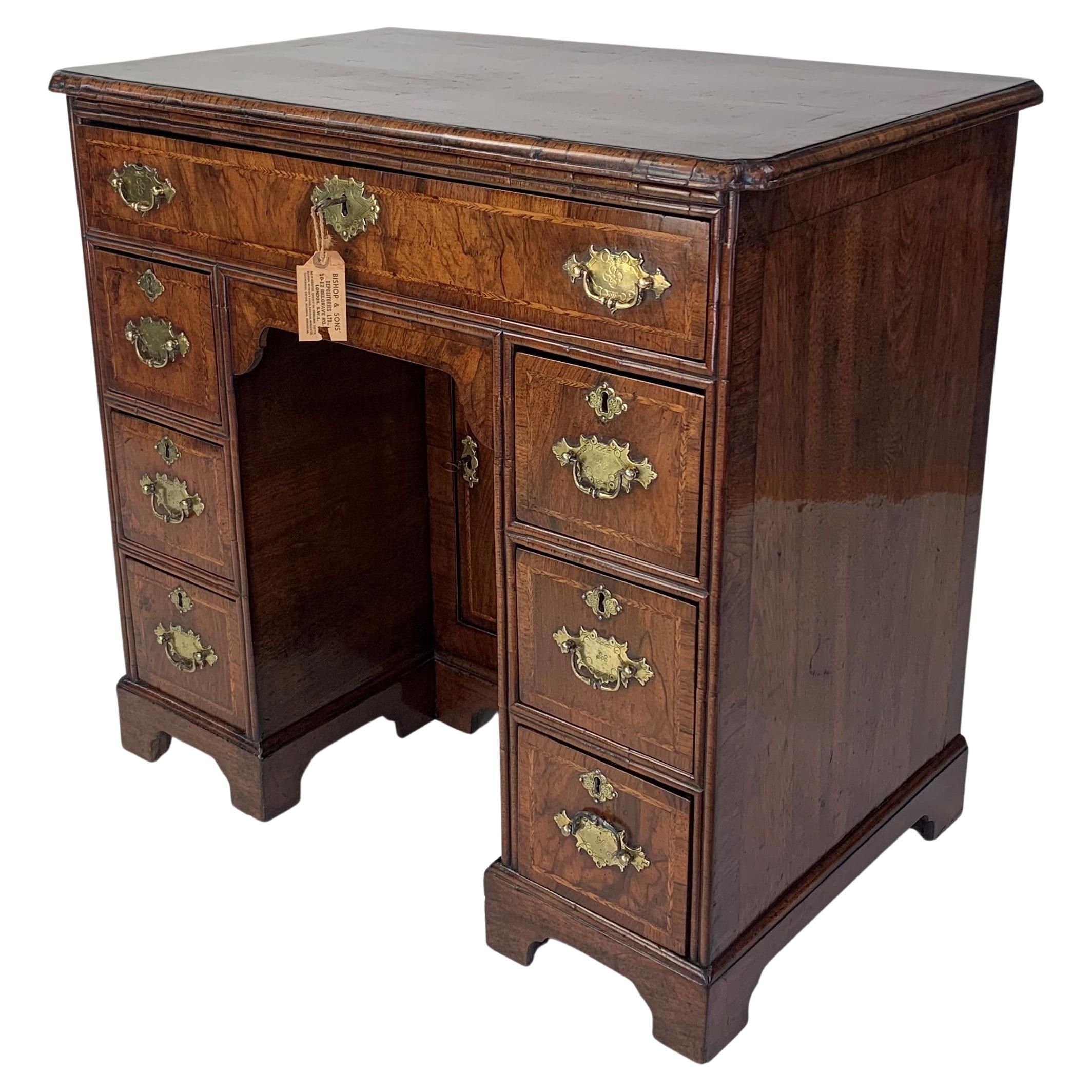 George II Walnut Kneehole Desk For Sale