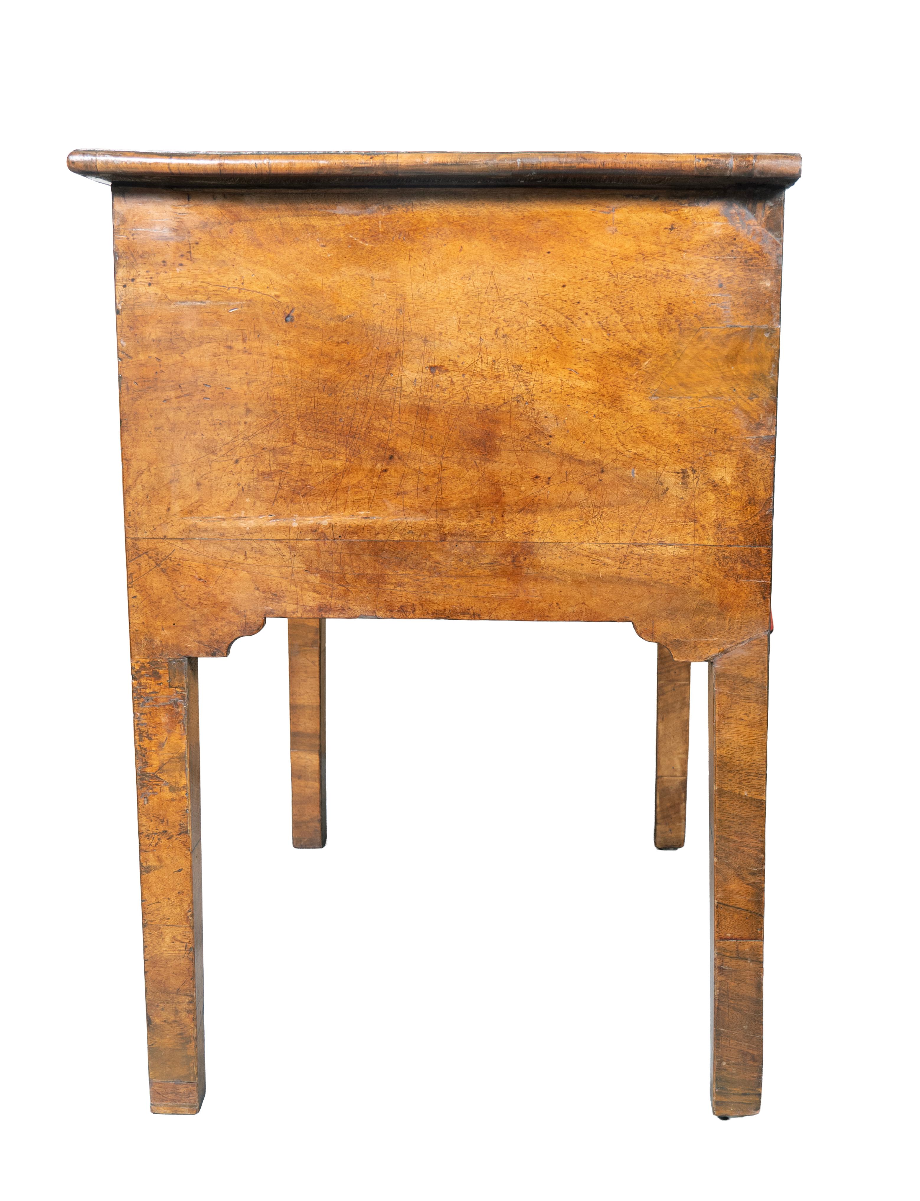 Brass George II Walnut Lowboy For Sale