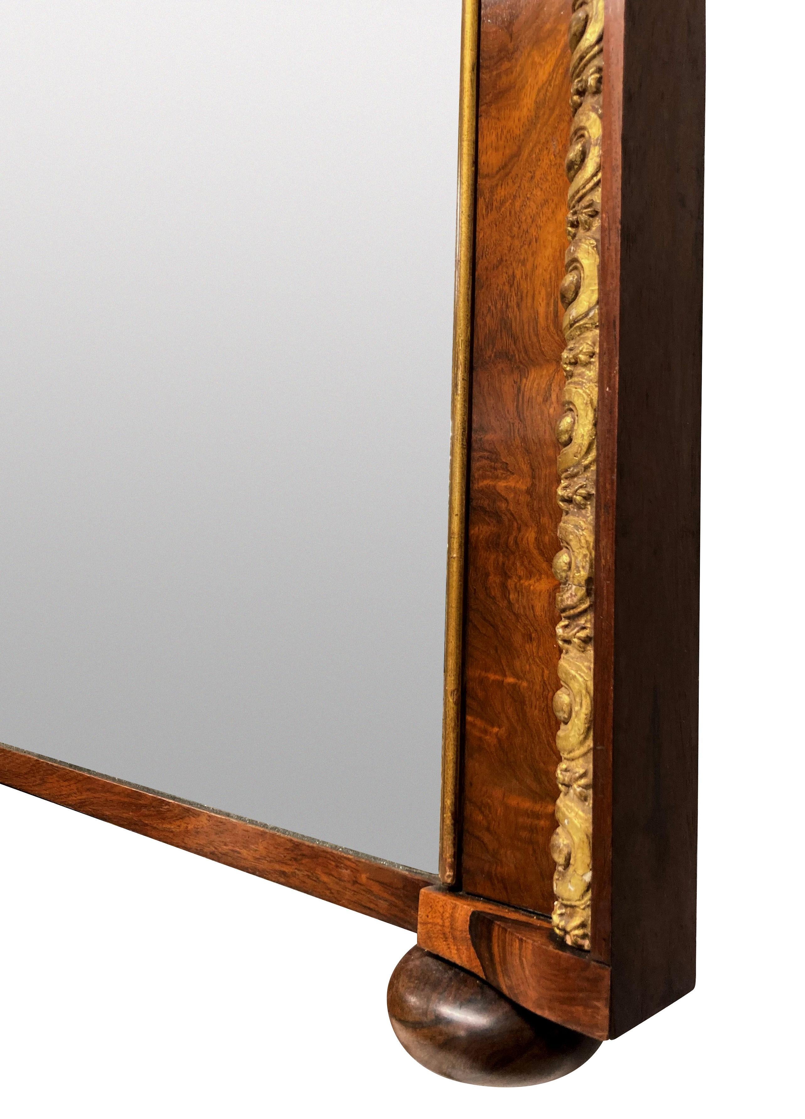 George II Walnut & Parcel Gilt Overmantle Mirror In Good Condition In London, GB