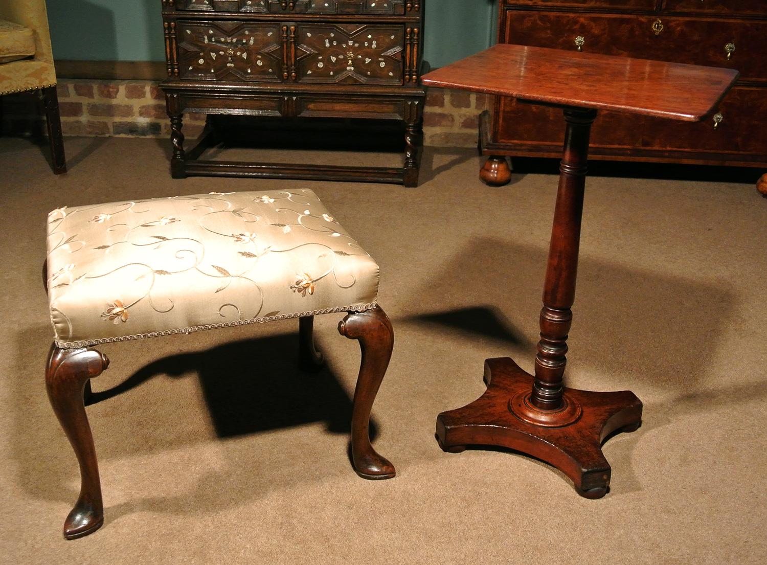 George II Walnut Stool, circa 1740 For Sale 1