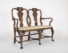 George II Walnut Two Chair Back Settee