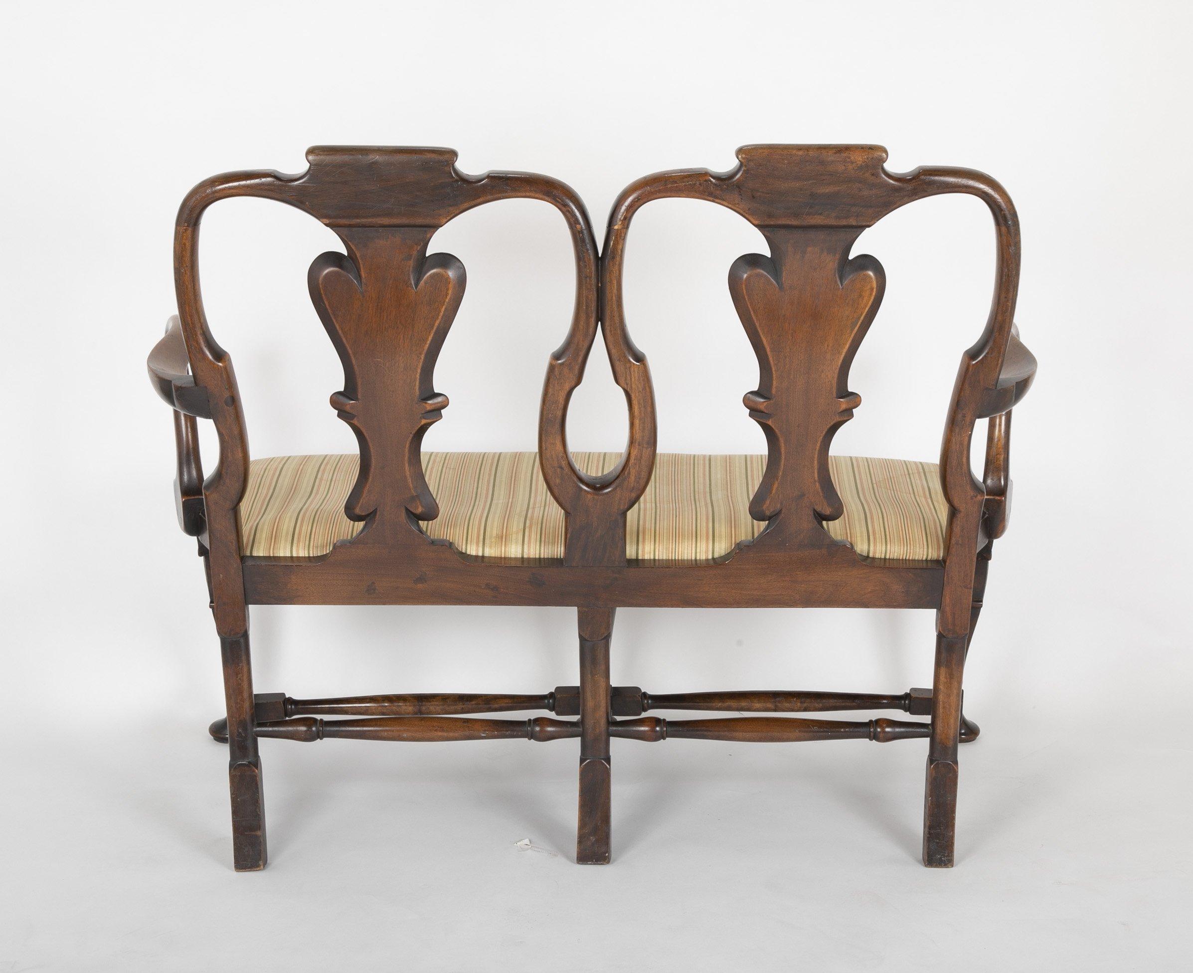 George II Walnut Two Chair Back Settee 1