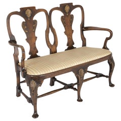 George II Walnut Two Chair Back Settee