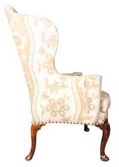 George II Walnut Wing Chair