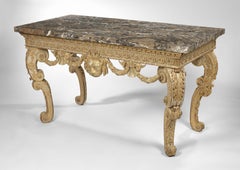 George II White and Gold Carved Console Table Attributed to Benjamin Goodison
