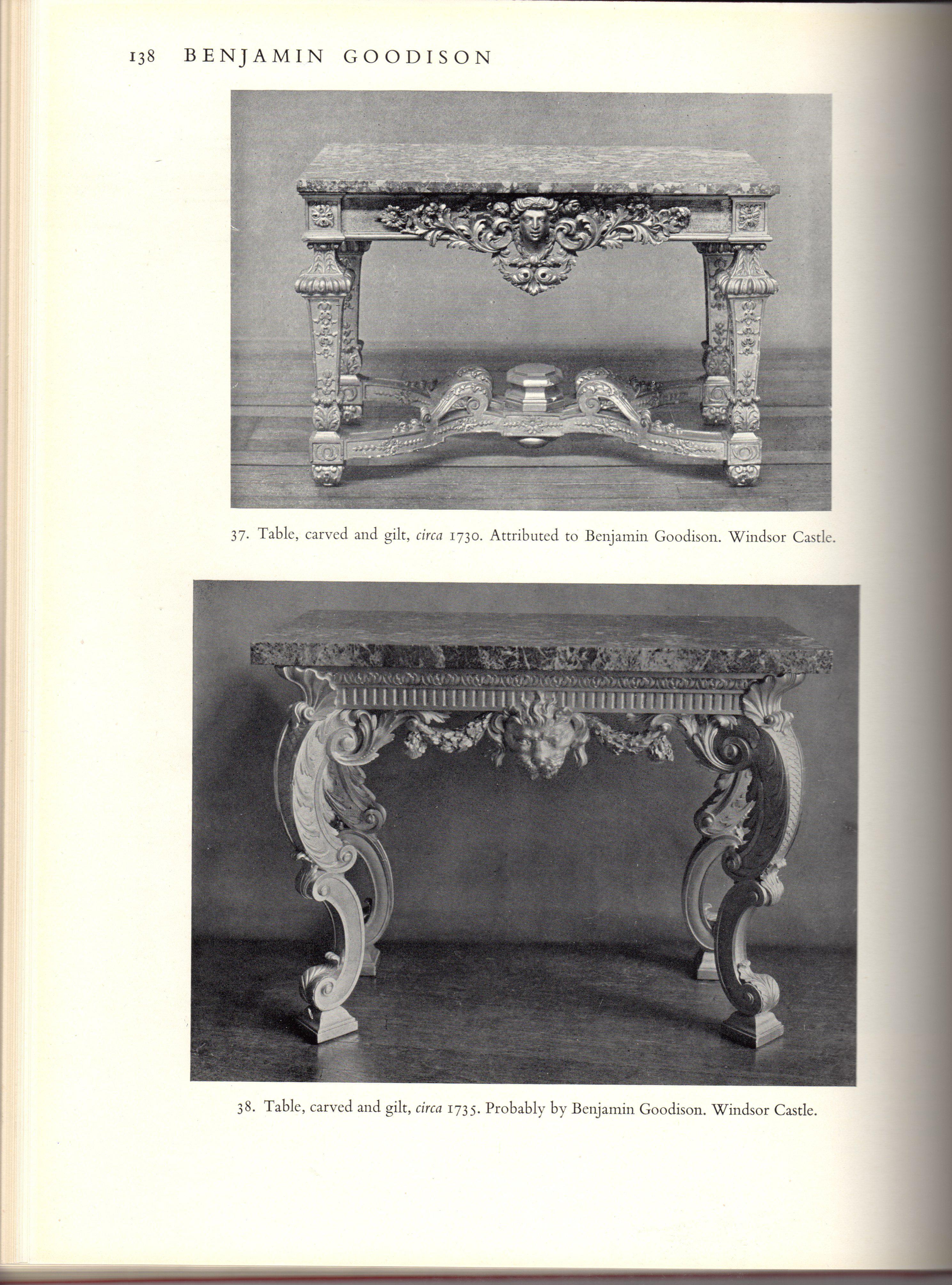 English George II White and Gold Carved Console Table Attributed to Benjamin Goodison For Sale