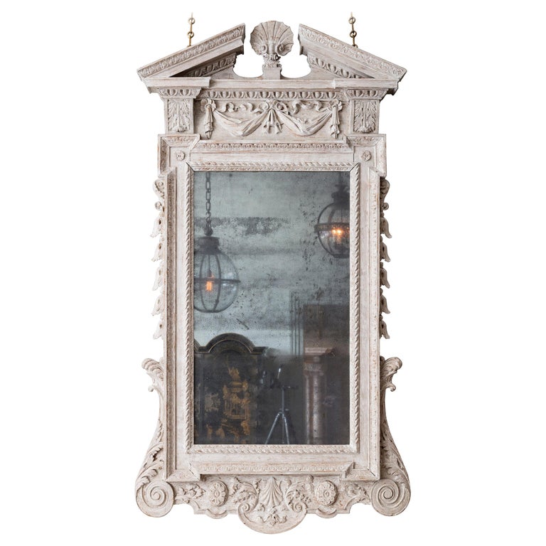George II White Painted Mirror