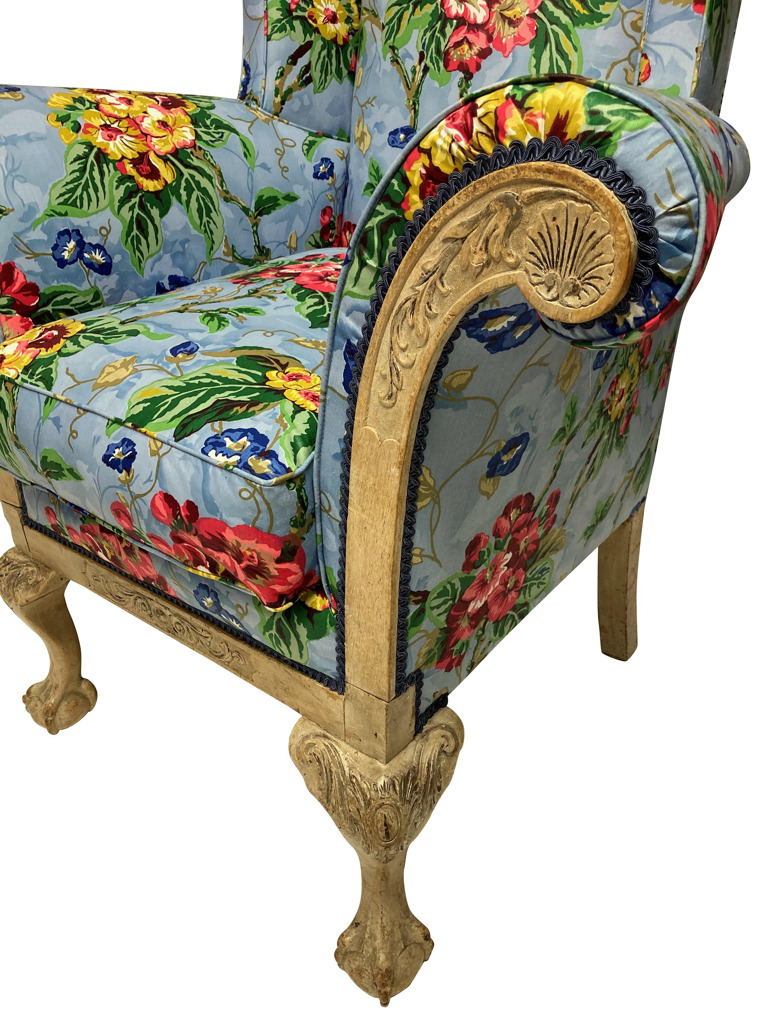 Mid-18th Century George II Wing Armchair of Generous Proportions