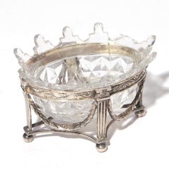 George III 1792 5-Piece Silver and Cut Glass Epergne Centerpiece Bowls