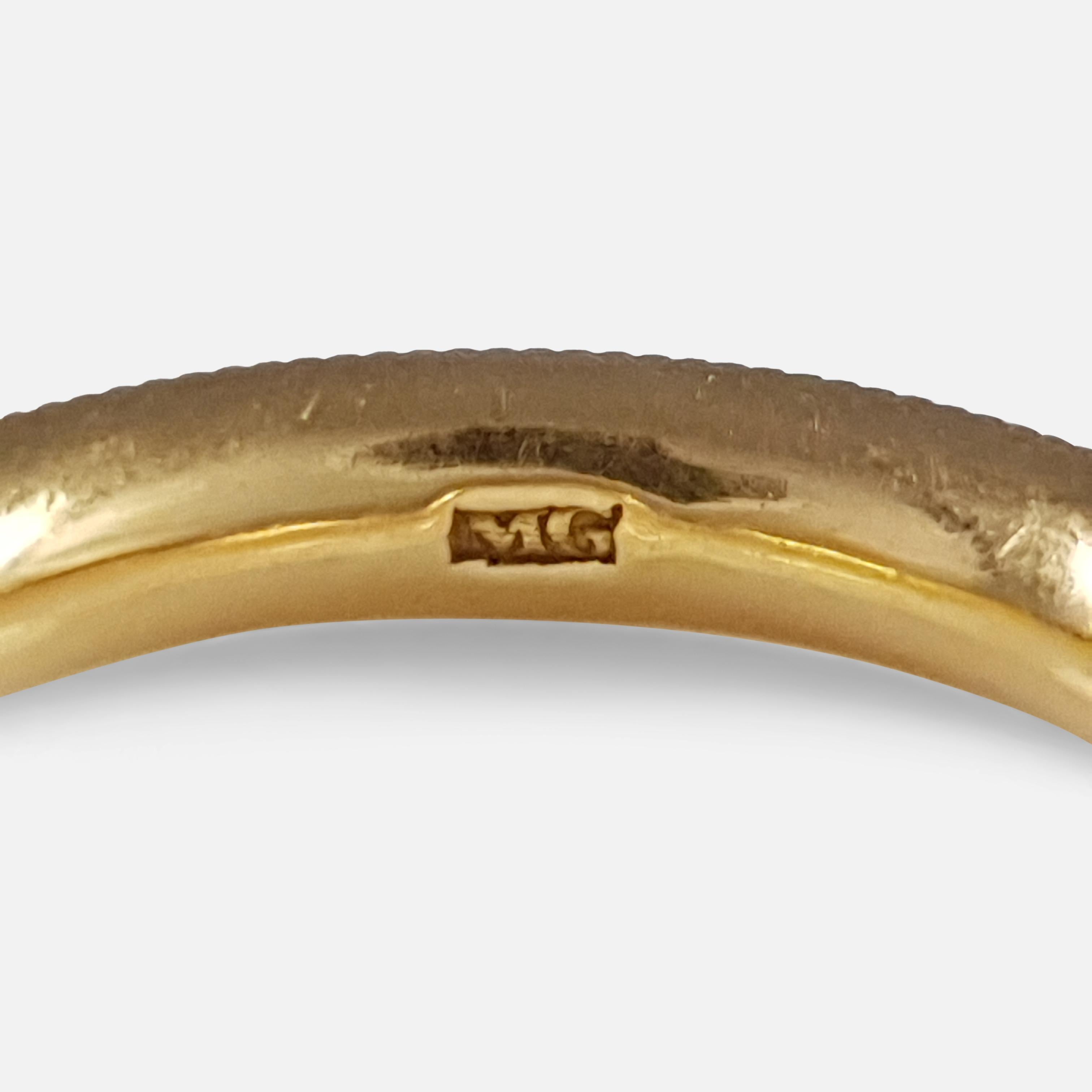 George III 18 Karat Gold and Enamel Mourning Band Ring, circa 1781 5