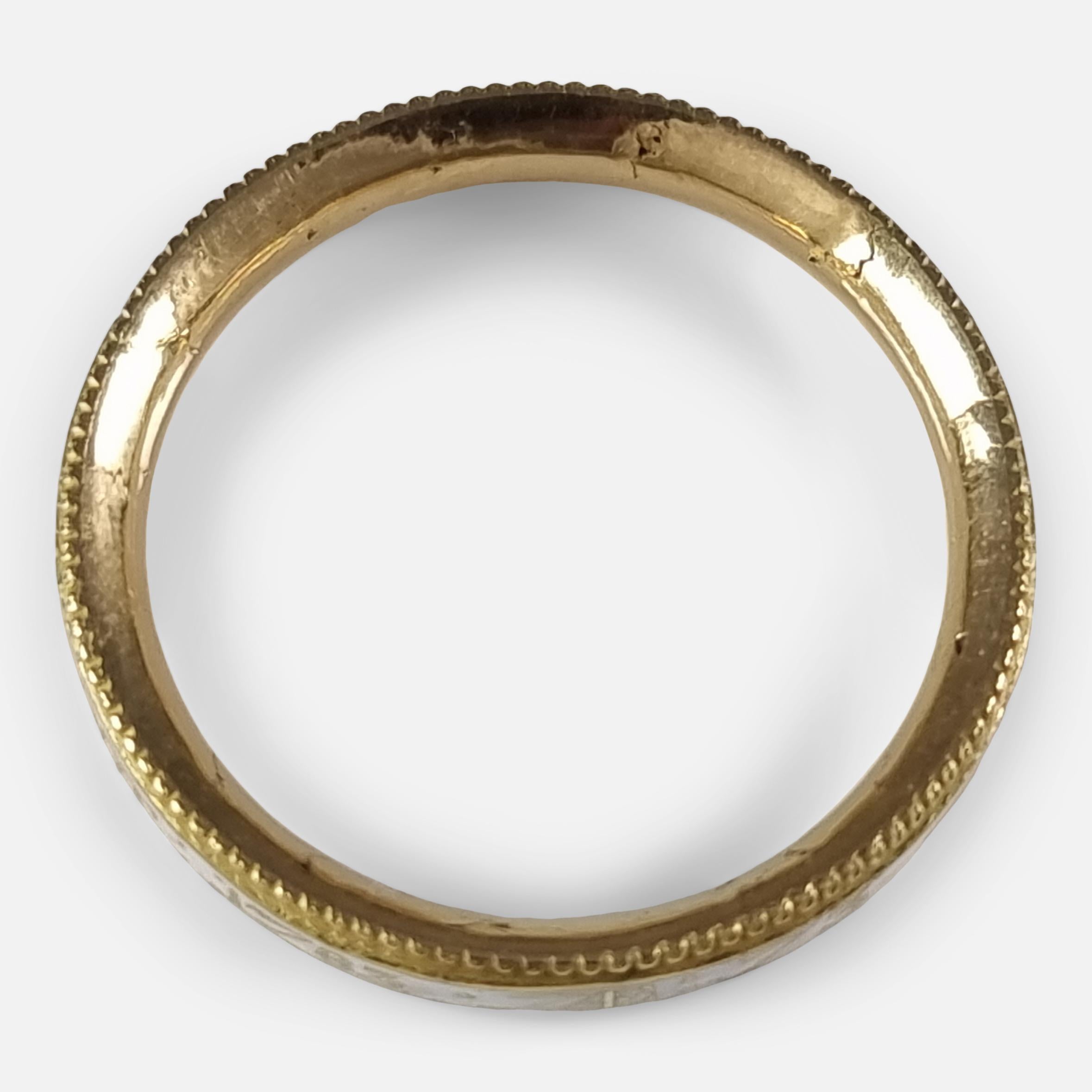 Memorial-Ring aus 18 Karat Gold und Emaille im George-III-Stil, um 1783 für Damen oder Herren im Angebot