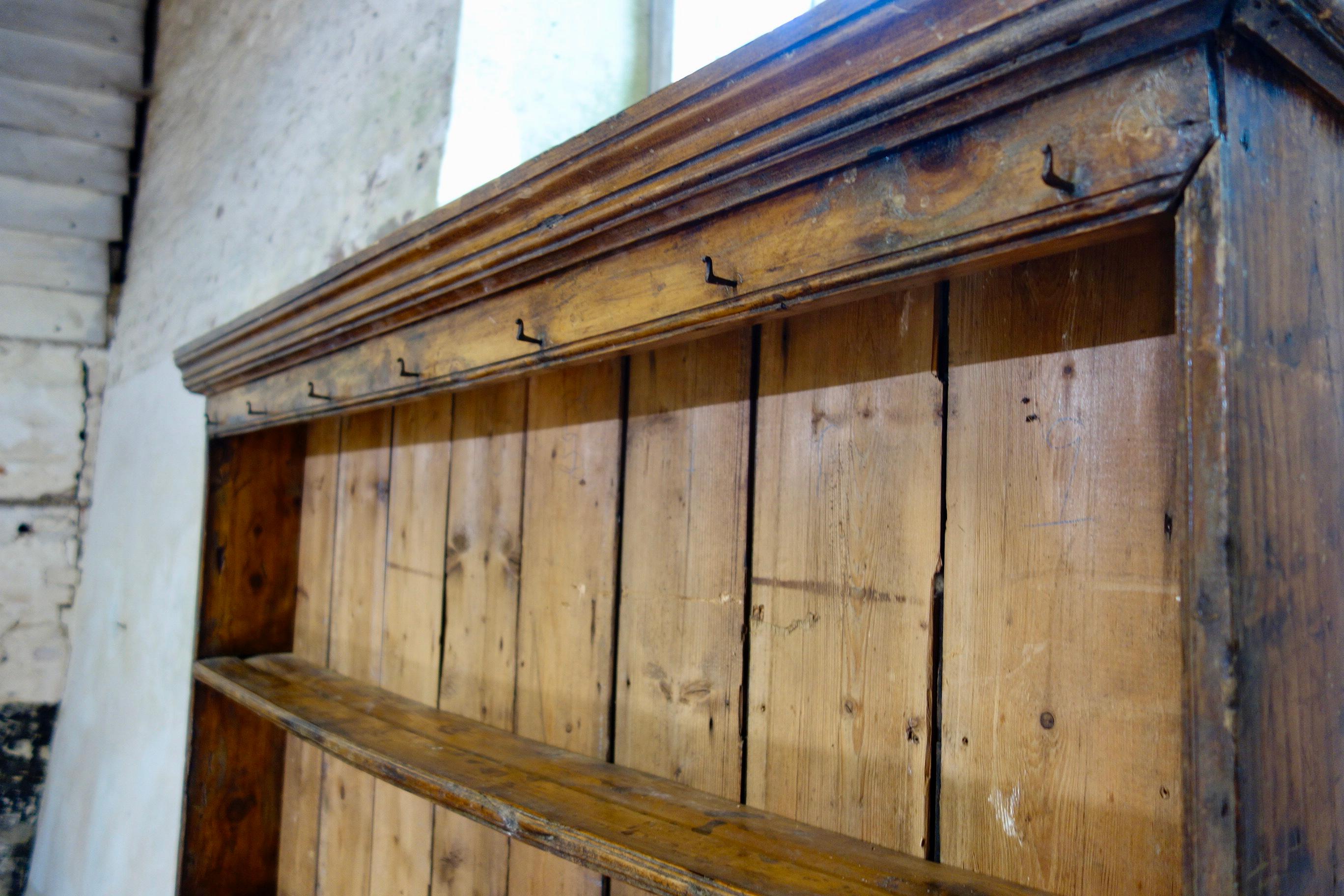 George III 18th Century Farmhouse Fruitwood Pot Board Kitchen Dresser Plate Rack 5